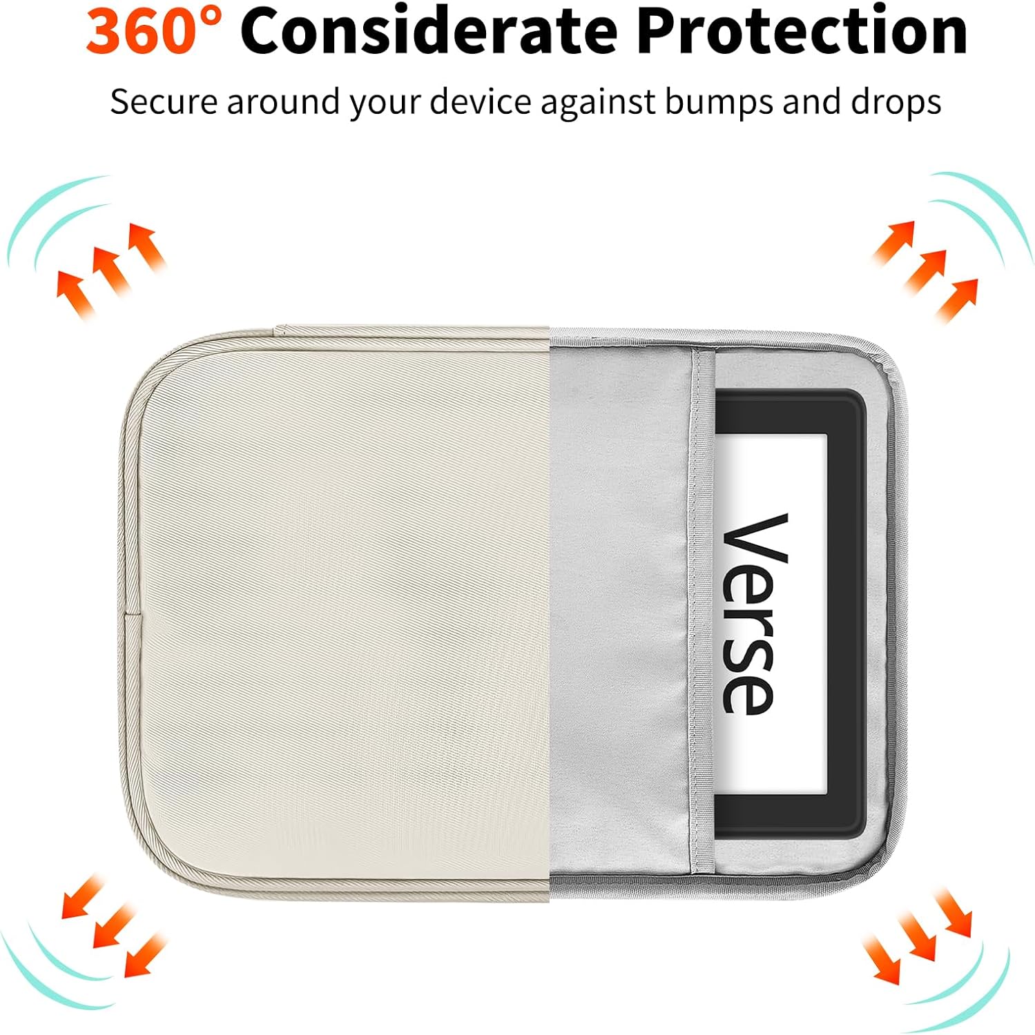 Thumbnail 2 de HoYiXi Universal Sleeve Bag for 7-8 inch Tablets – Fits Fire HD 8 / Fire HD 8 Plus, iPad Mini (6th Gen) and more (White)