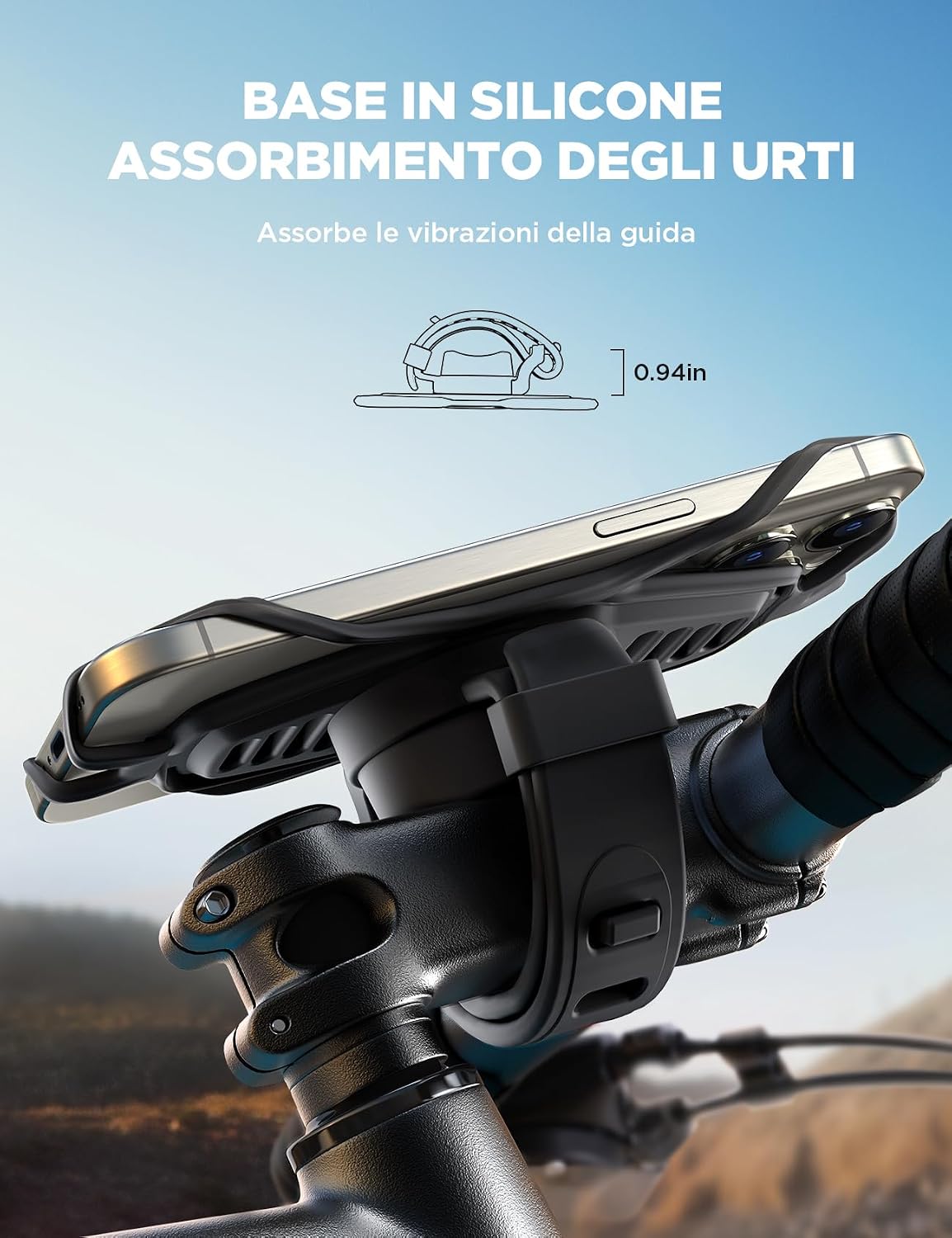 Detalle 2 de JOYROOM 2026 Porta Cellulare Bici 360° per smartphone 4,0–7,2
