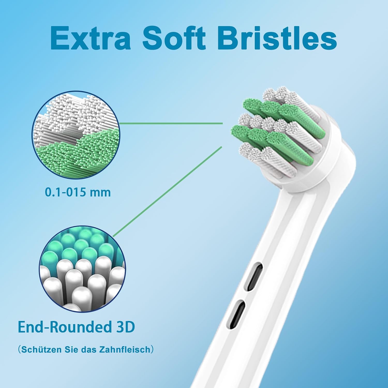 Detalle de OddeKey Testine per Oral B Bambini: 8 testine ricambio compatibili con Oral-B Pro Kids/Pro Junior – setole morbide, 3–12 anni