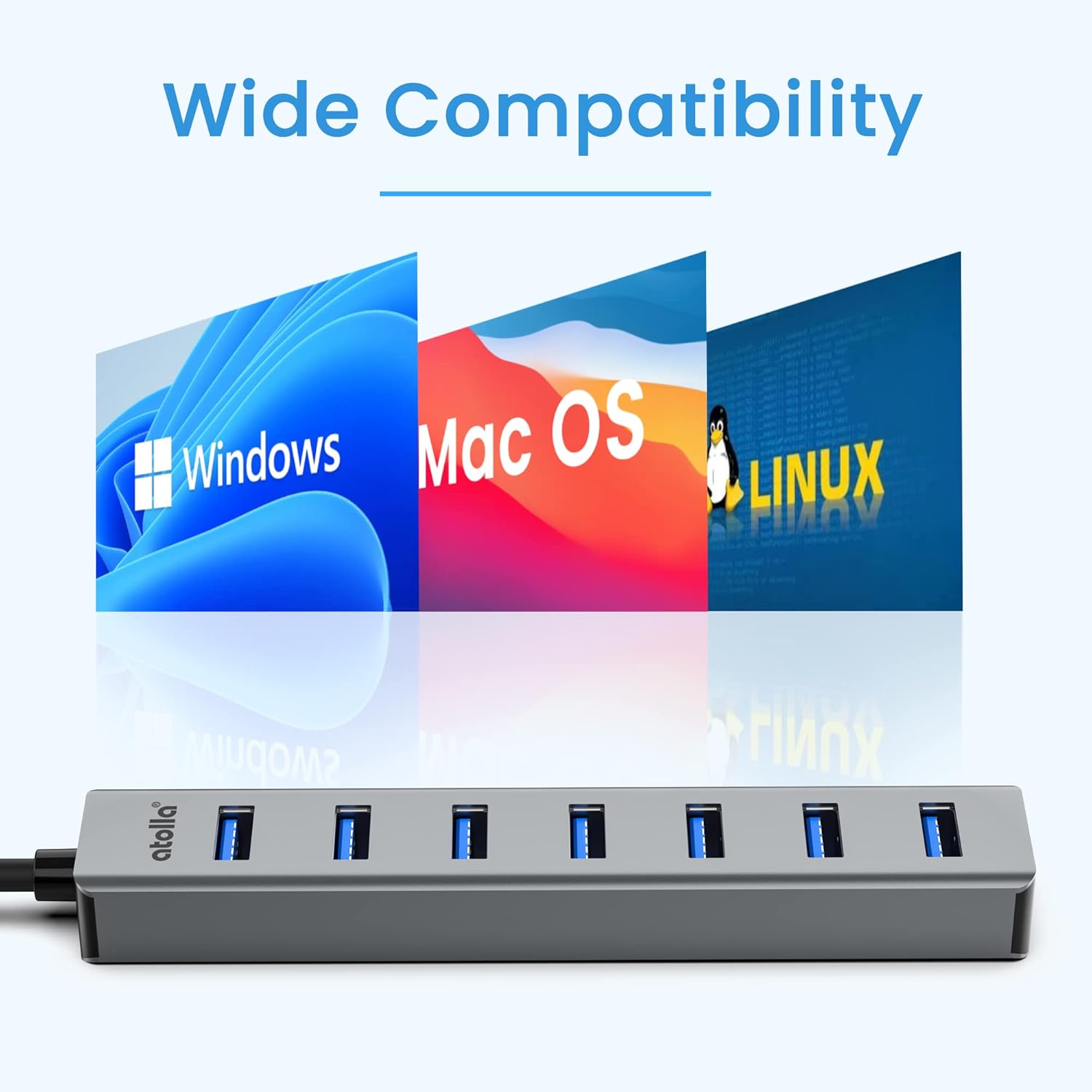 Thumbnail 5 de atolla 7-Port USB 3.0 Hub with 1m Cable