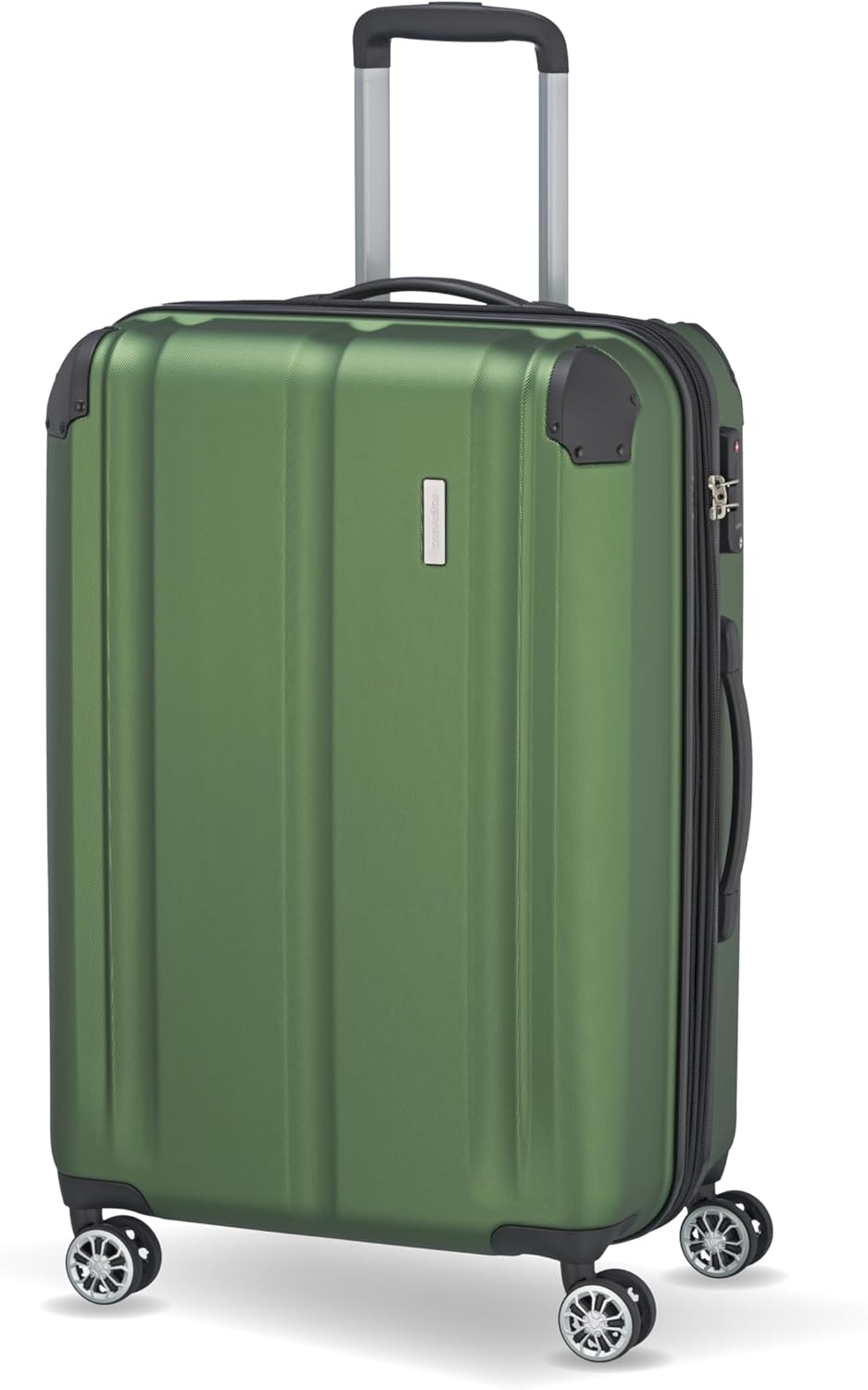 Detalle de Travelite Hartschalenkoffer „Hartschalenkoffer mittelgroß“ mit Dehnfalte, 4 Rollen und TSA-Schloss (68 cm, 78–86 Liter)