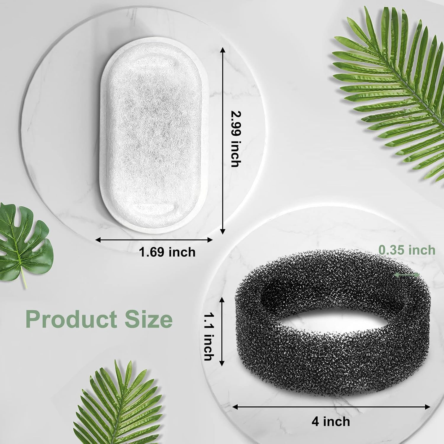 Detalle 1 de Cirfifth 8 Filters with 8 Sponges Cat Fountain Replacement Filters