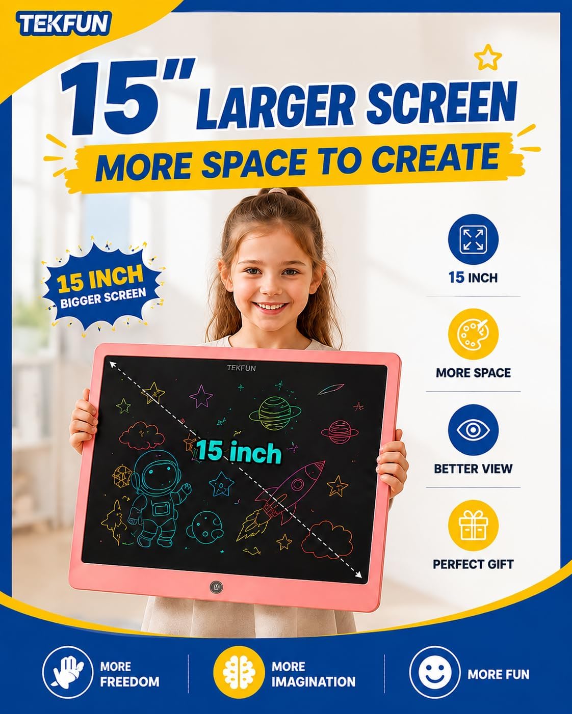 Detalle 2 de TEKFUN 15-inch LCD writing tablet for kids