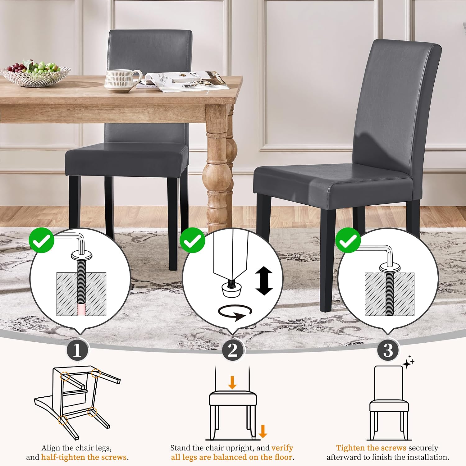 Thumbnail 6 de Yaheetech Upholstered Dining Chairs Set of 4