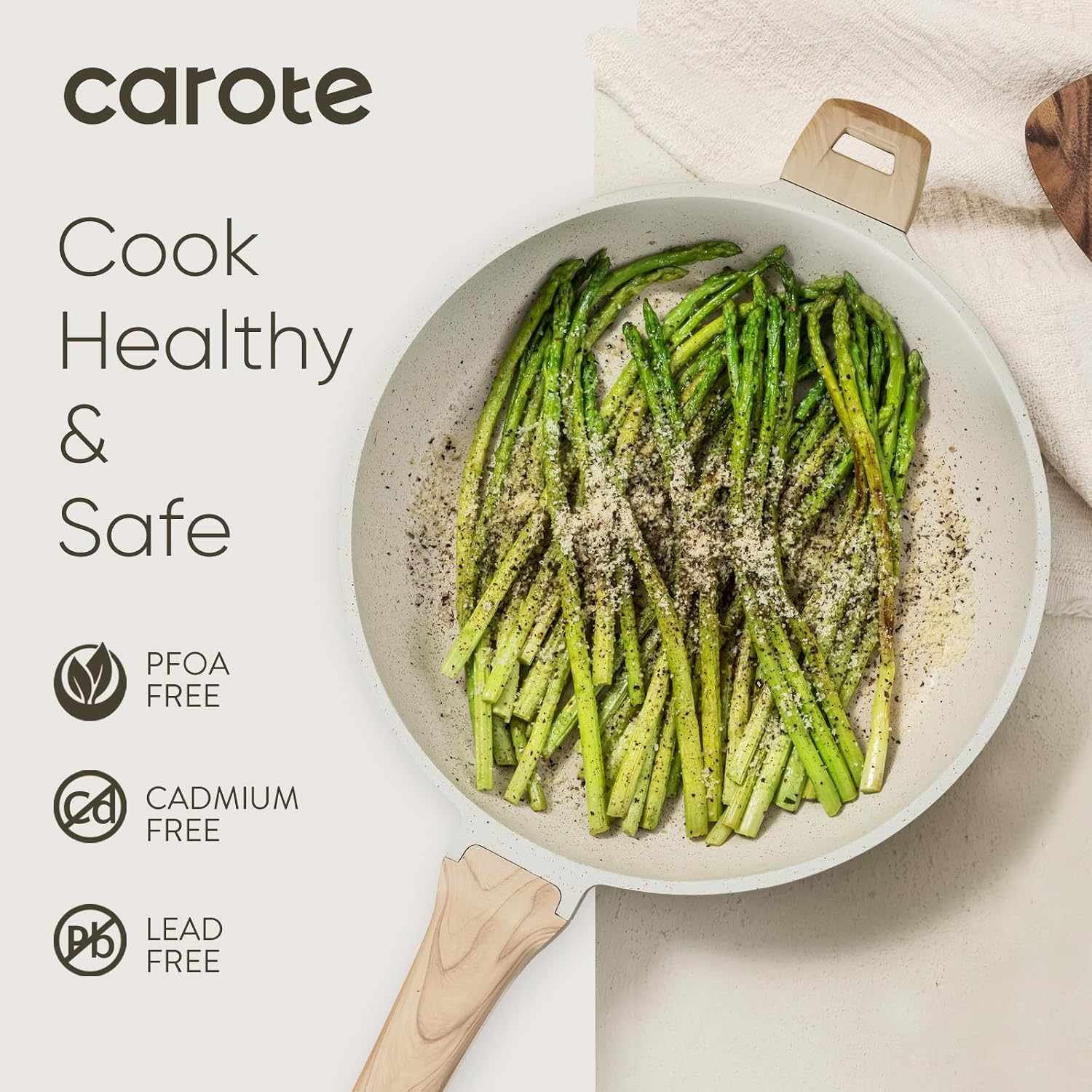 Detalle 2 de CAROTE 12.5 Inch Nonstick Frying Pan with Lid