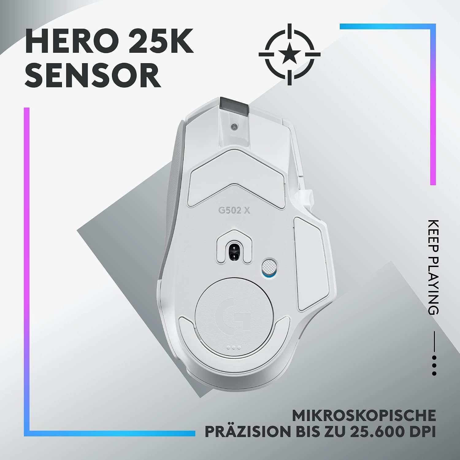 Detalle 2 de Logitech G502 X PLUS LIGHTSPEED: kabellose Gaming-Maus mit LIGHTFORCE-Schaltern und HERO 25K Sensor