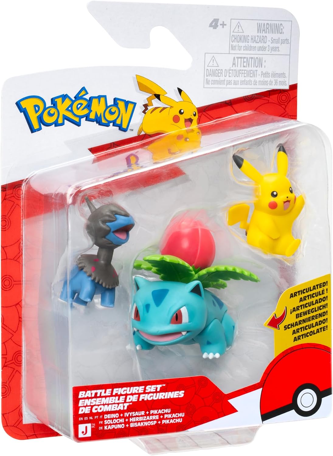 Thumbnail 1 de Pokémon PKW4561 Battle Figure 3-Pack with Pikachu, Deino and Poseable Ivysaur