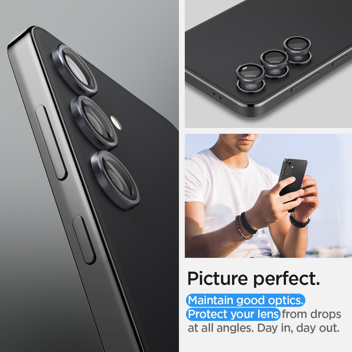Detalle de Spigen Glas.tR EZ Fit Pro - Protector Cámara Samsung