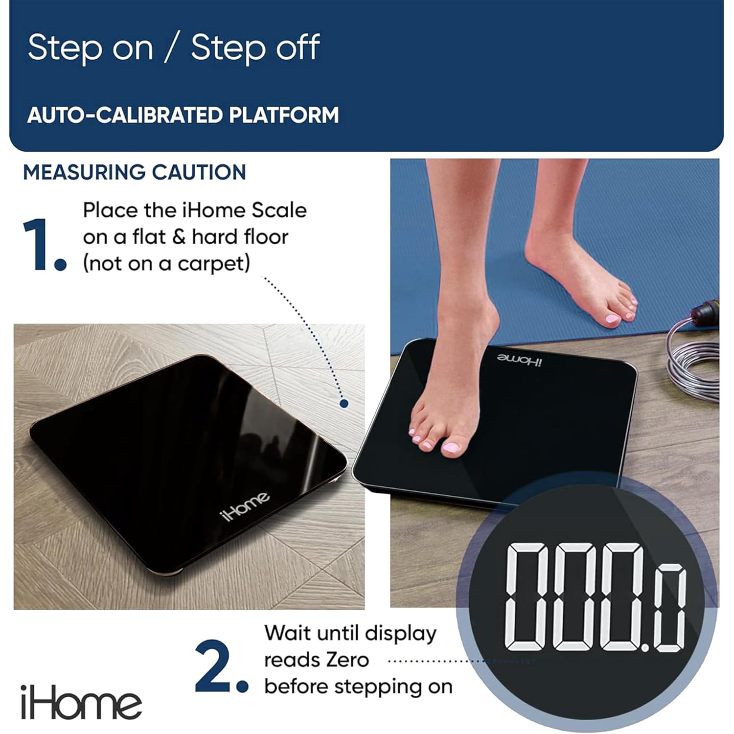 Detalle 2 de iHome Digital Scale: 0.1 lb Precision, 400 lb Capacity
