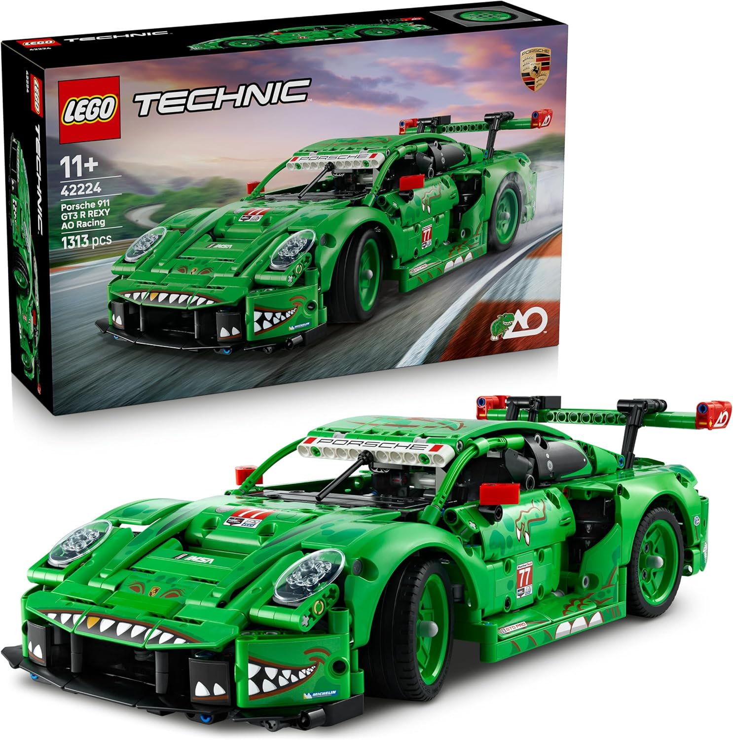 Detalle de LEGO Technic Auto Porsche 911 GT3 R Rexy AO Racing 42224 –Macchina da assemblare per ragazzi dai 11 anni