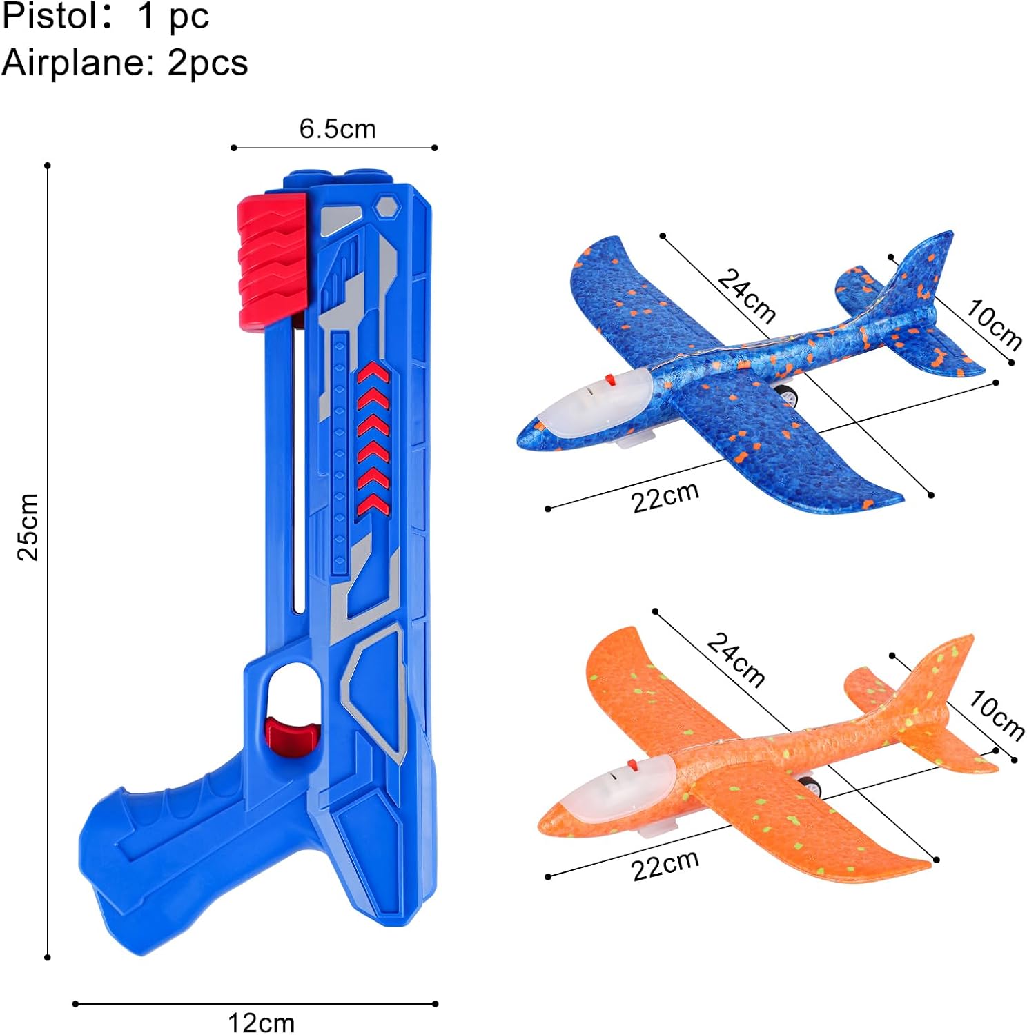 Thumbnail 4 de Flugzeug Wurfgleiter 2 Stück mit Startpistole 🛩