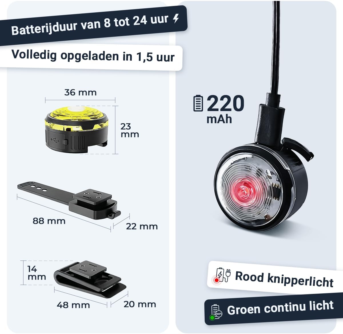 Thumbnail 5 de PAJ Light Mini Clip LED 2-pack: waterdicht, 7 kleuren en USB-C