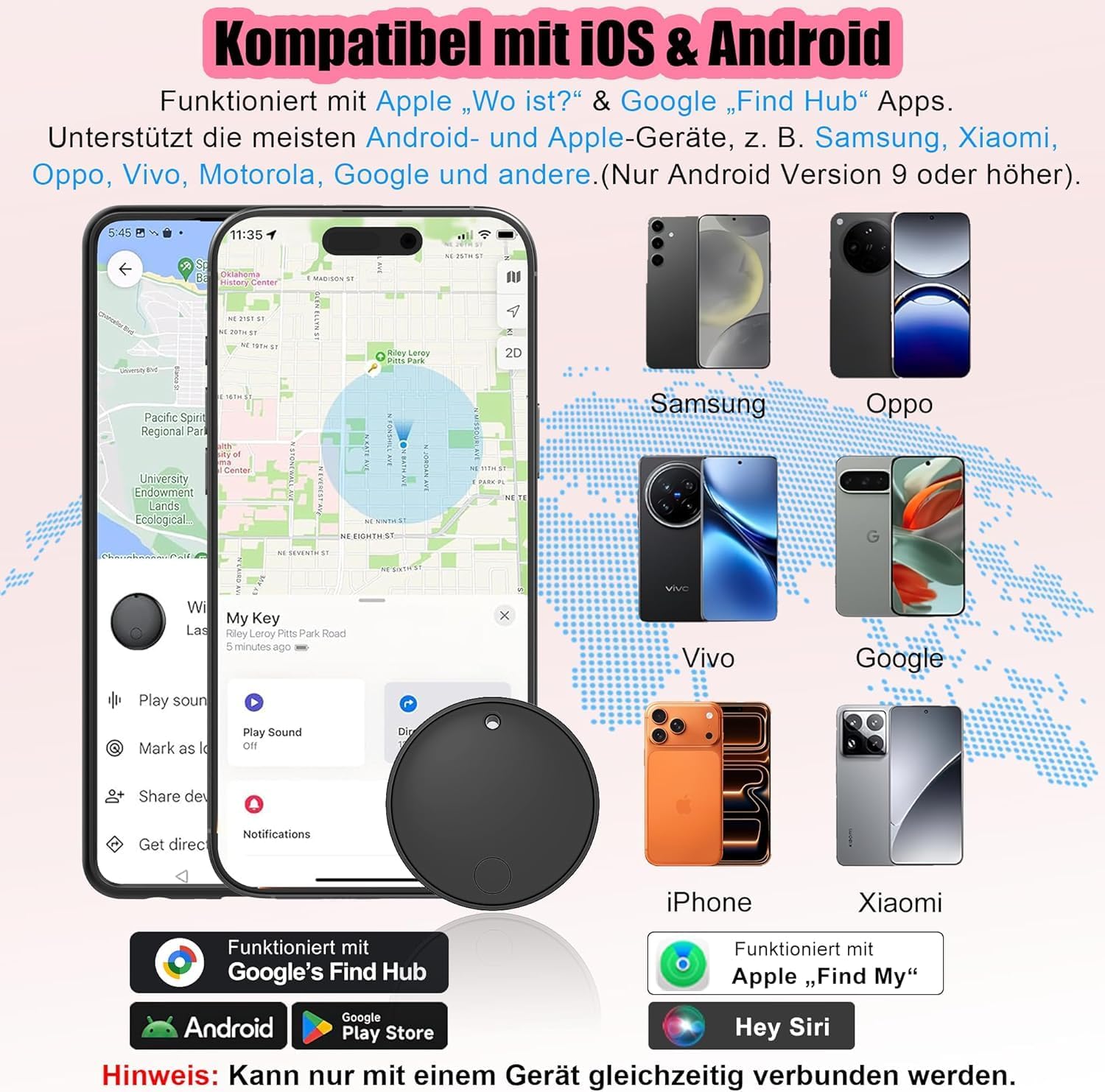 Detalle de 2026 Air Tracker SmartTags – 4er-Pack für Android & iOS (Dual-System)