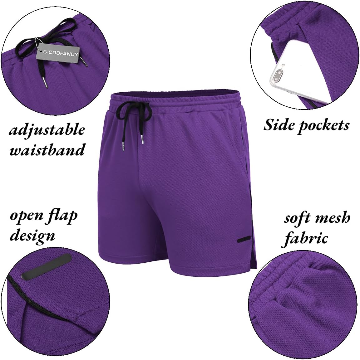 Thumbnail 4 de COOFANDY Men 2 Pack Gym Shorts 5 Inch