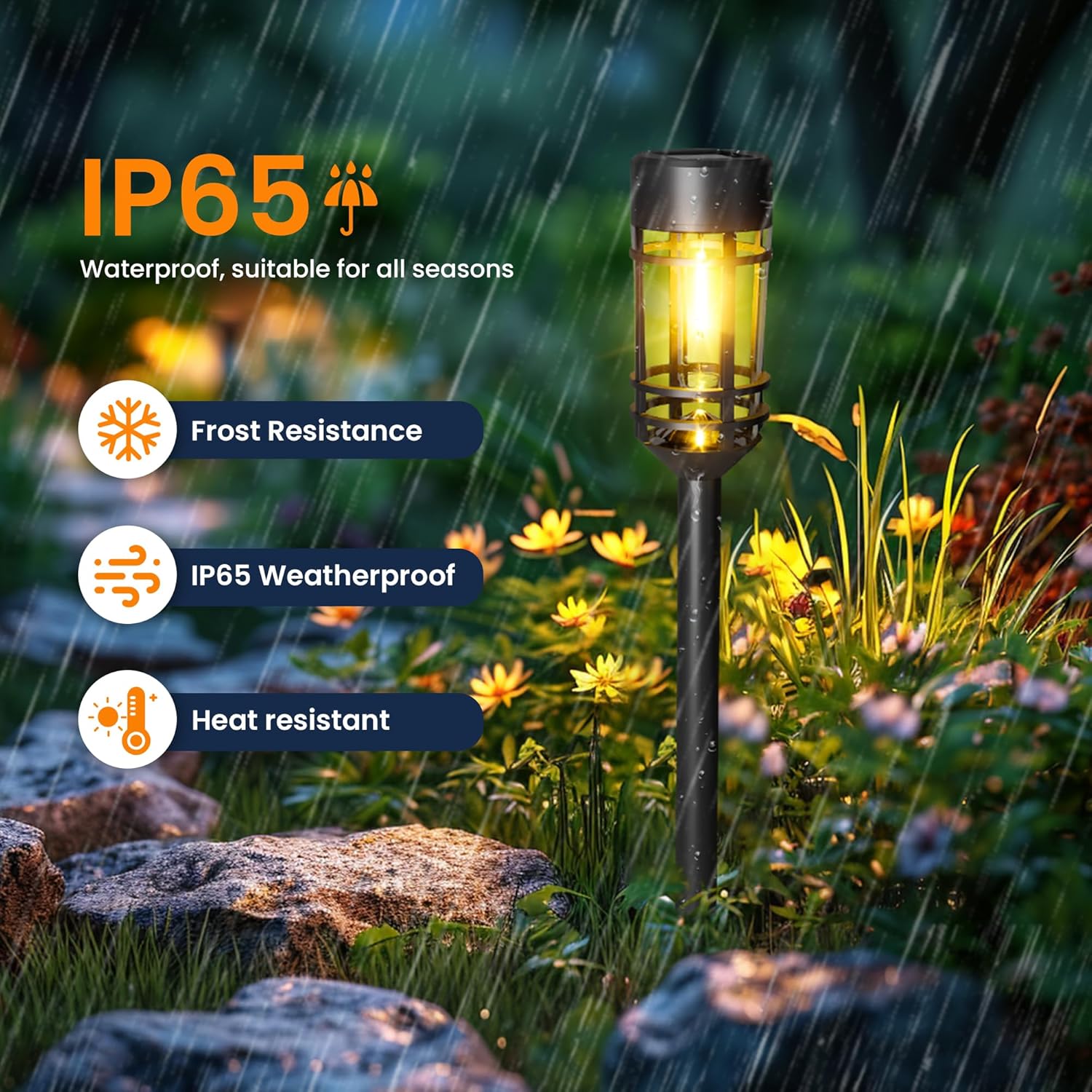 Thumbnail 1 de GIGALUMI Solar Outdoor Garden Lights (12-Pack) – Waterproof Warm White Pathway Lights