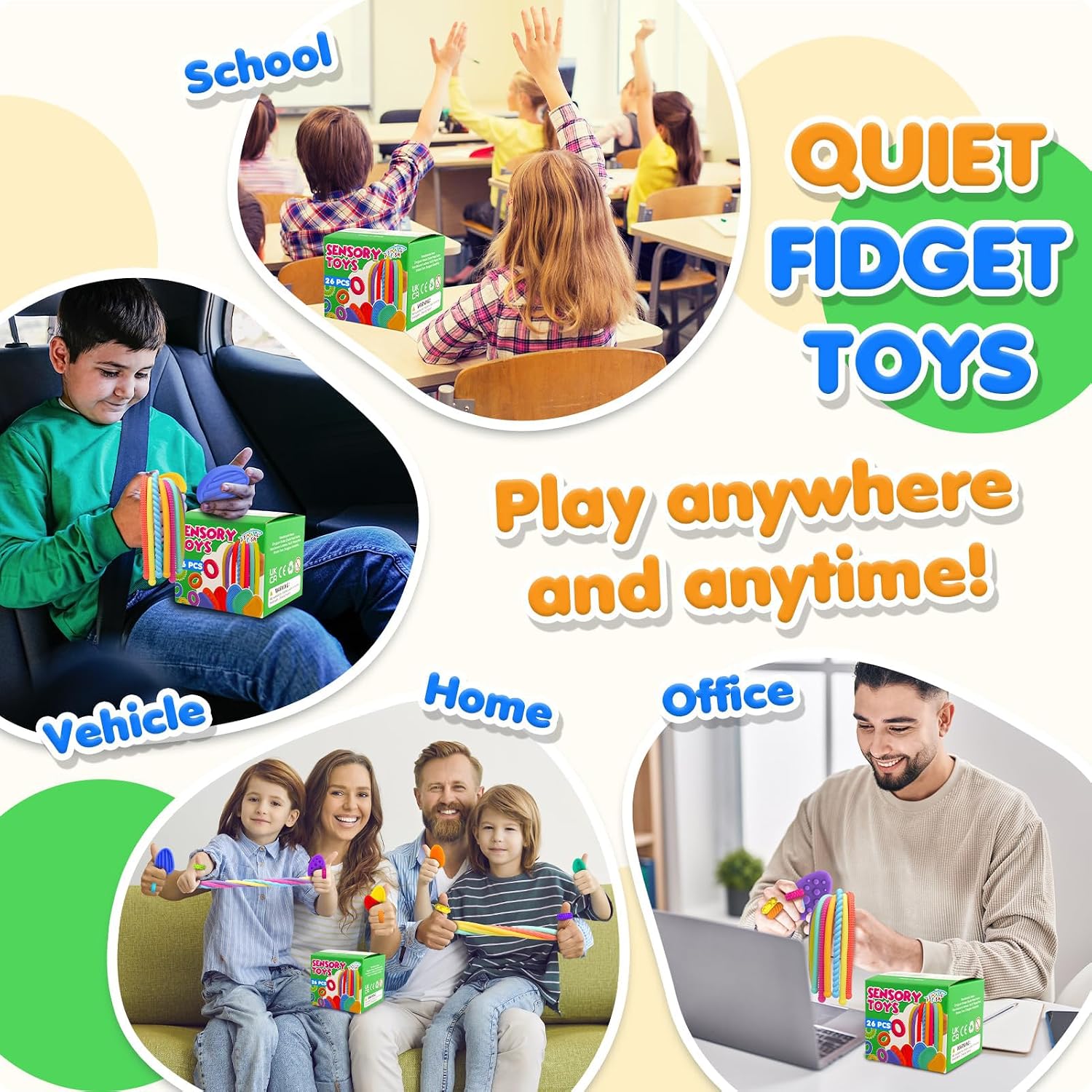 Detalle 2 de SMALL FISH Sensory Fidget Toys, 26-Pack Quiet Classroom Set