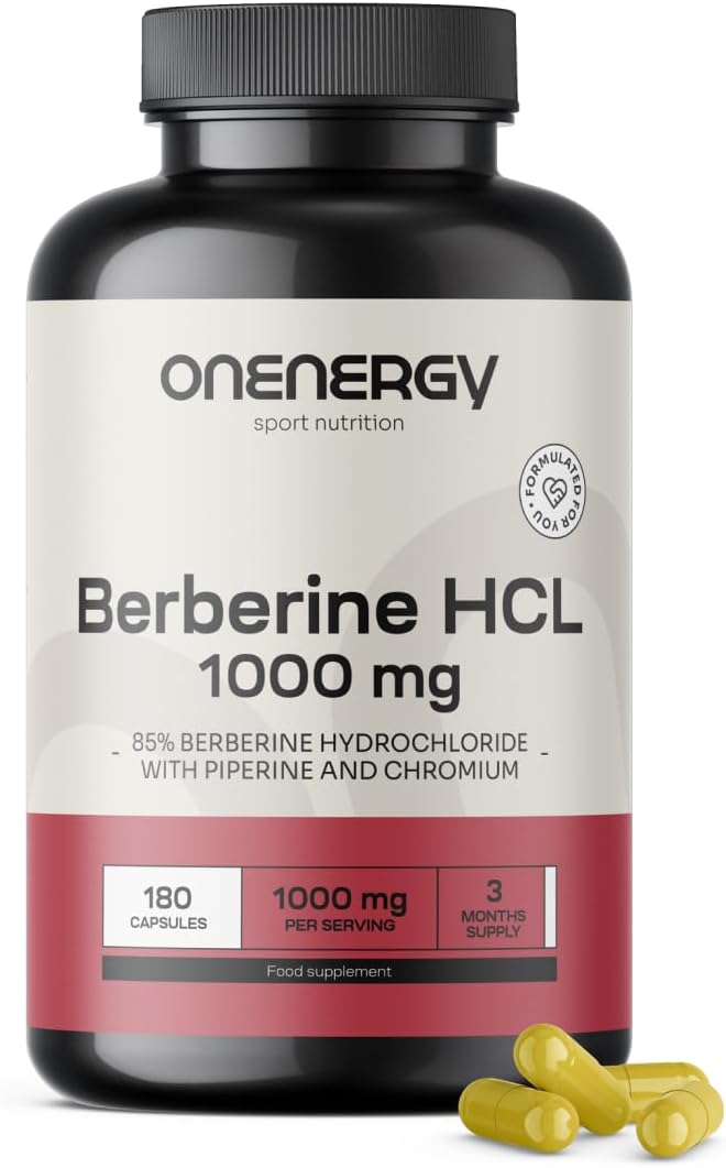 Detalle de OnEnergy Berberine HCL 1000 mg, 180 capsules met piperine en chroom