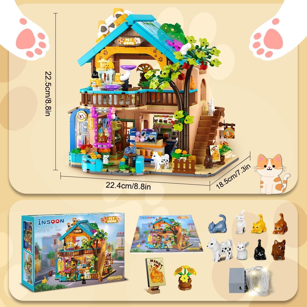Thumbnail 6 de INSOON City Haustierladen Bauspielzeug 1431 Stück