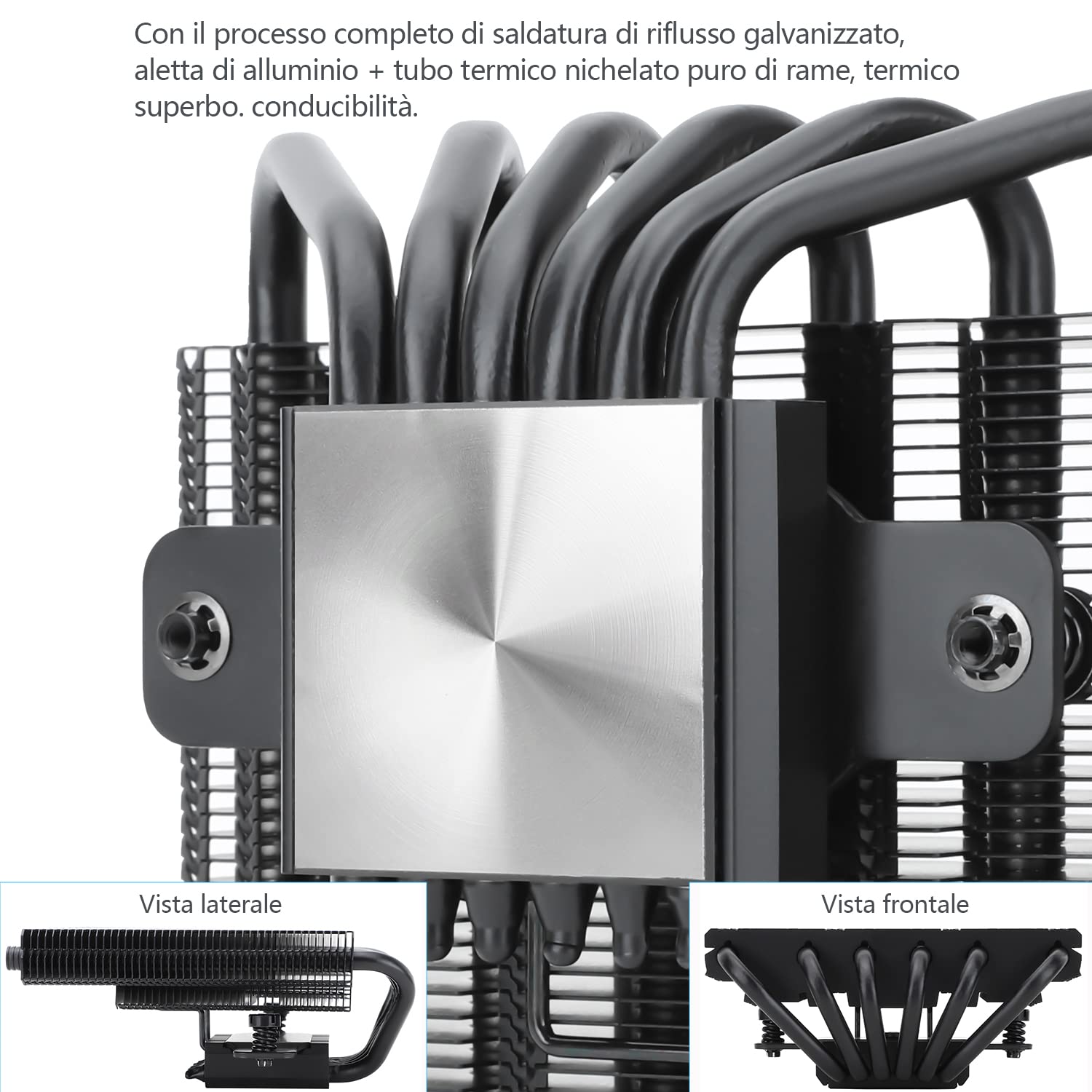 Thumbnail 5 de TR AXP120-X67 Black ARGB Low-Profile CPU-Kühler – 67 mm Höhe, 120 mm PWM-Lüfter, 6 Heatpipes