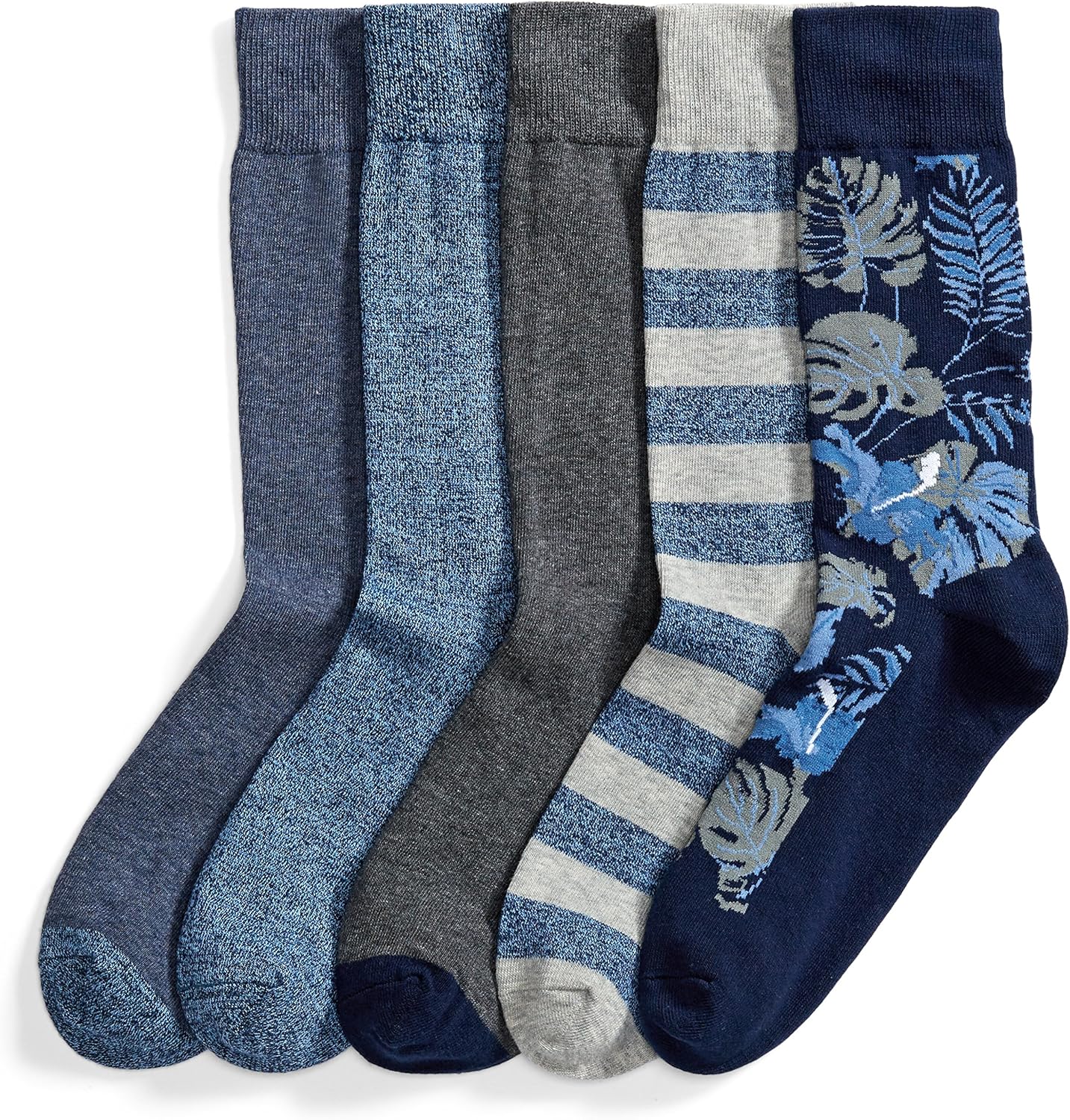 Thumbnail 6 de Amazon Essentials Men's Comfortable Patterned Dress Crew Socks, 5 Pairs