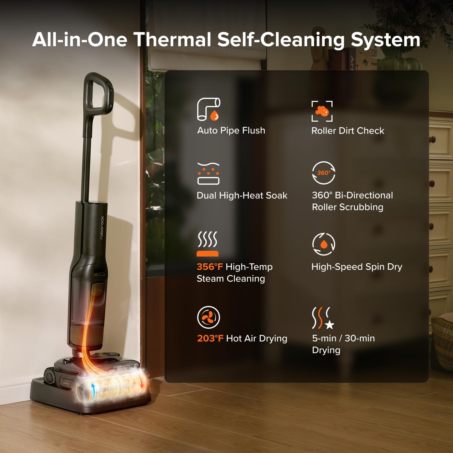 Thumbnail 3 de Roborock Steam Wet-Dry Vacuum Mop, 25,000 Pa Suction