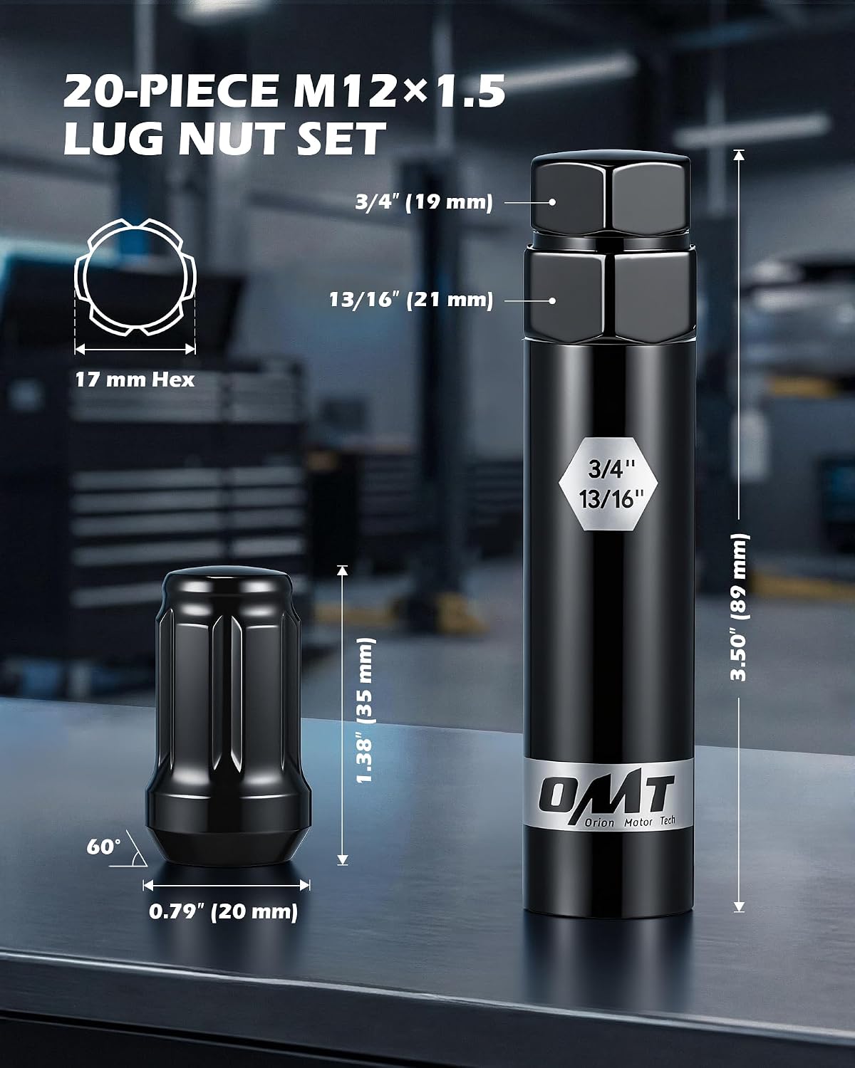 Detalle 2 de Orion Motor Tech M12x1.5 Lug Nuts 20pc