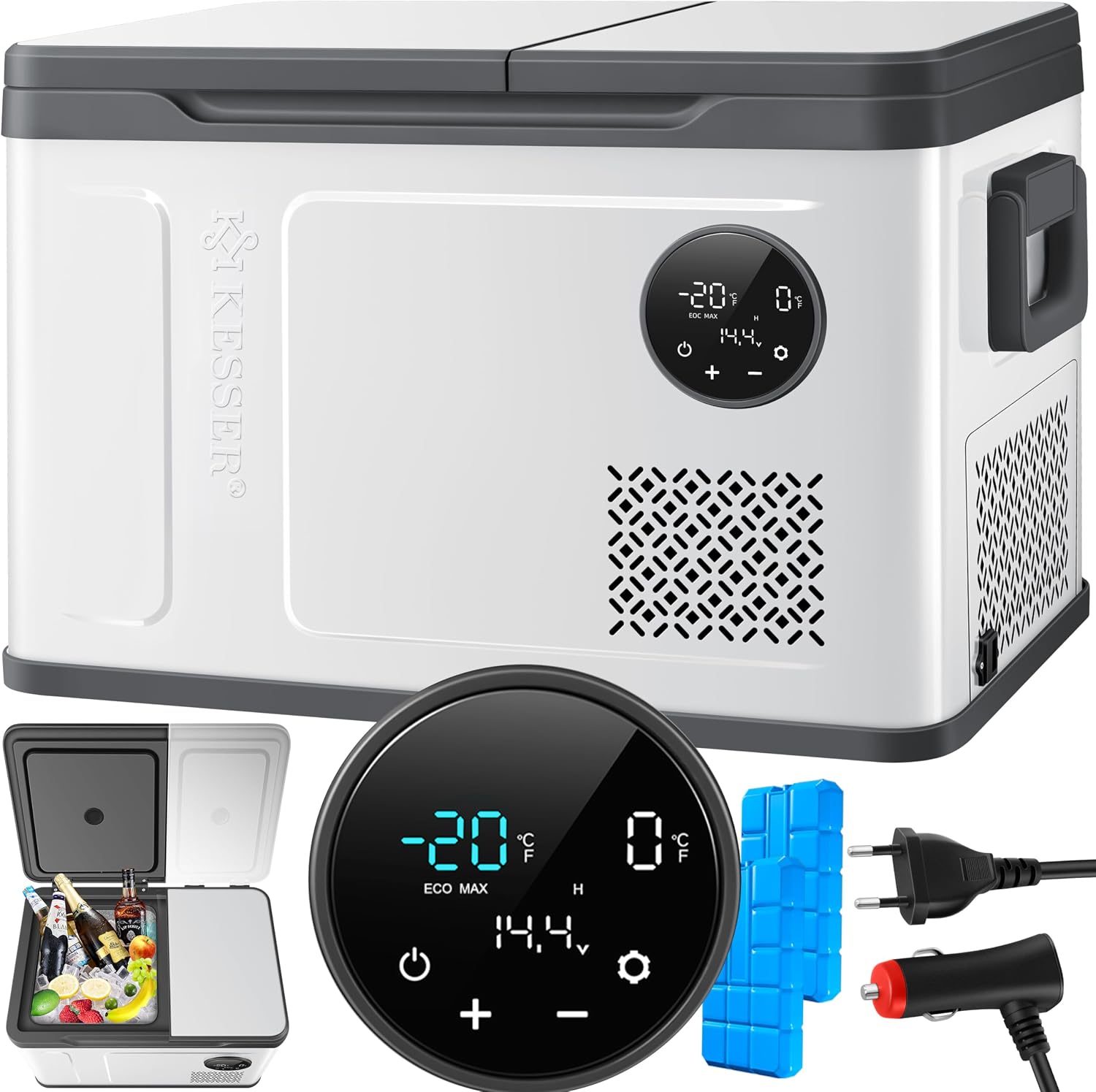 Detalle de KESSER Kompressor Kühlbox Doppelzone bis -20 °C