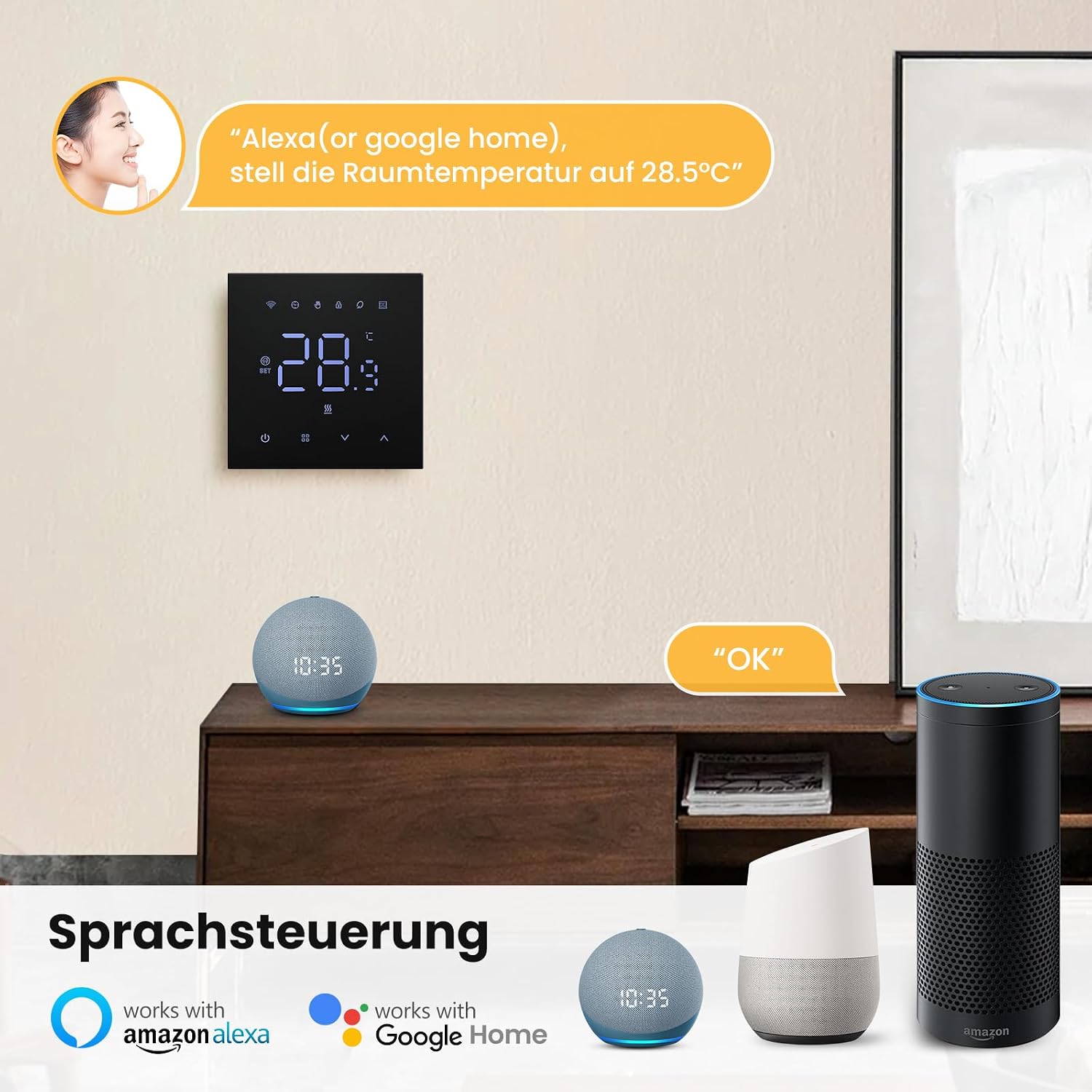 Thumbnail 2 de MIUCDA Smart-Thermostat für Fußbodenheizung