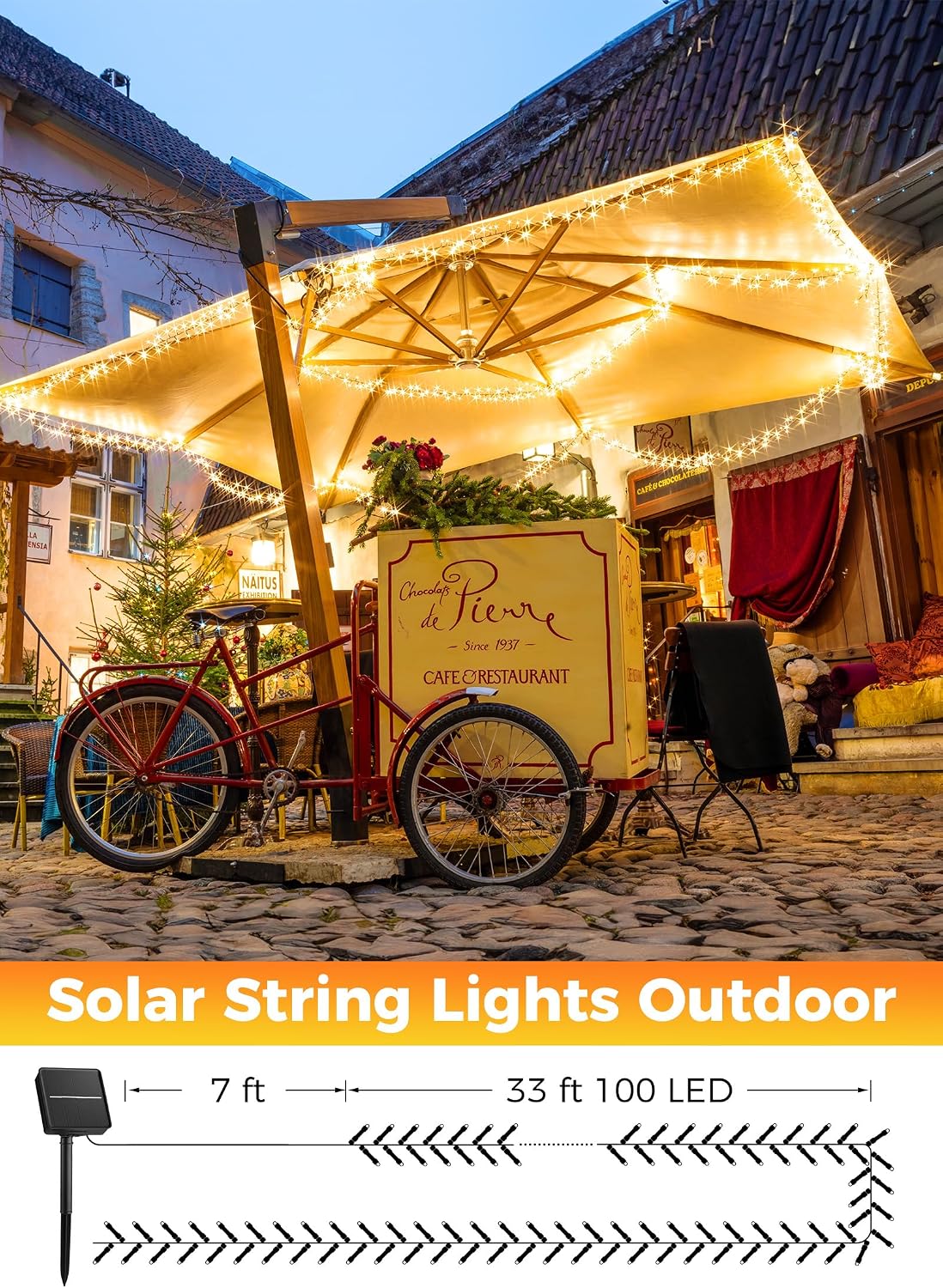 Detalle 1 de Minetom Solar String Lights 40 ft