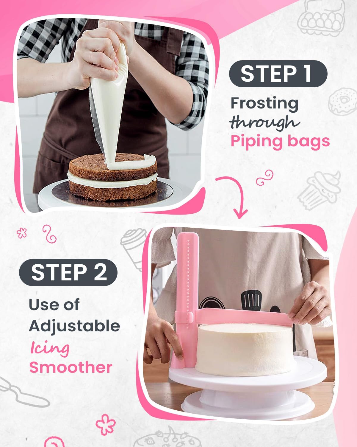 Thumbnail 1 de RFAQK 200PCs Cake Decorating Kit with Turntable & Leveler