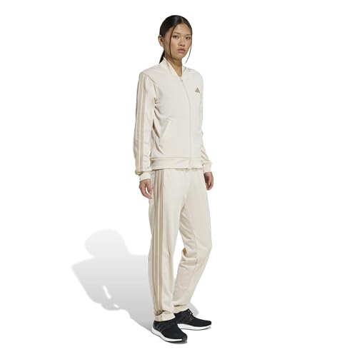 Detalle 2 de Adidas Donna Essentials 3-Stripes Track Suit (Crystal Linen/beige, L) – Comfort e stile sportivo