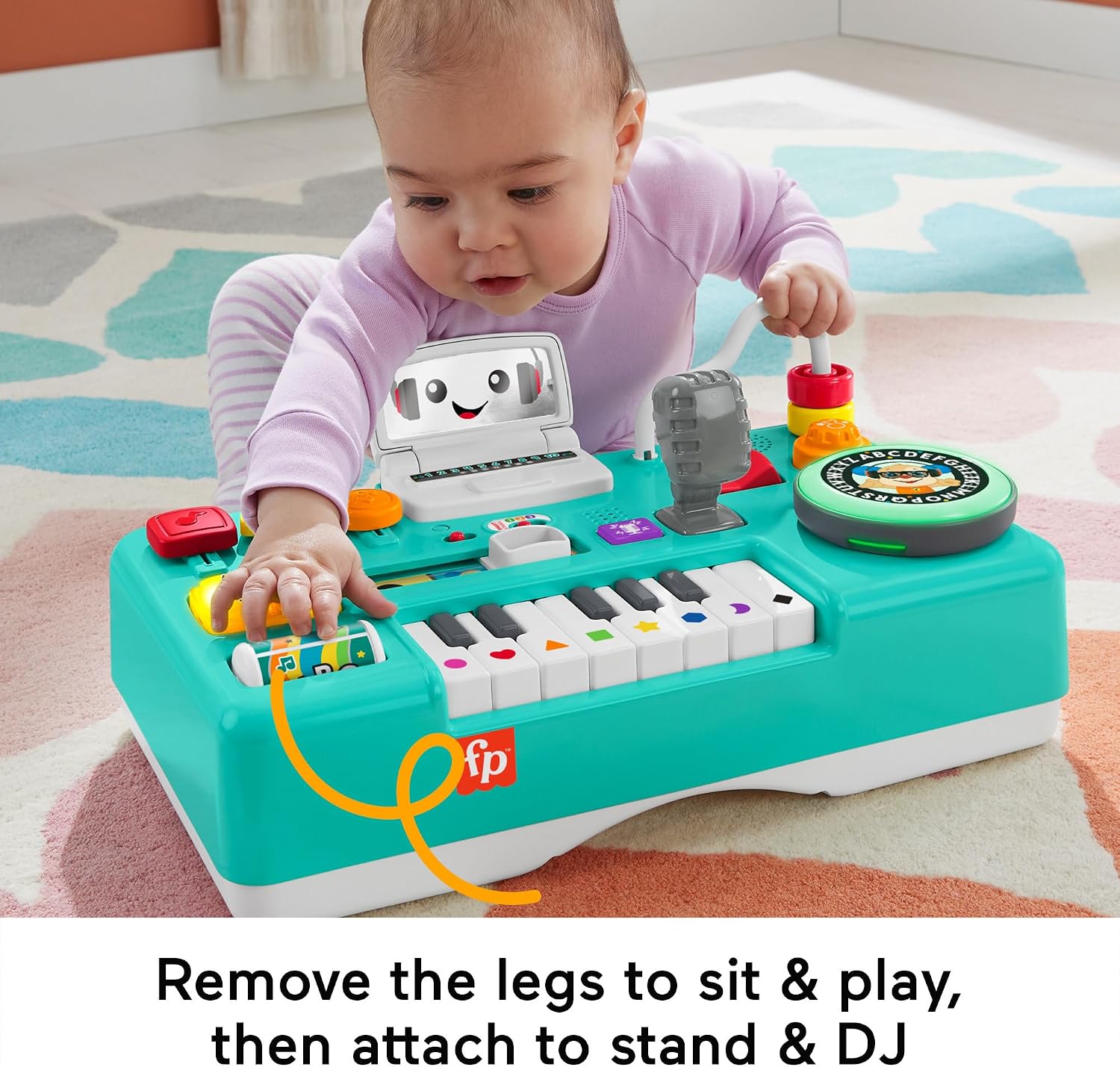 Detalle de Fisher-Price Laugh & Learn Mix & Learn DJ Table: a practical, light-hearted activity centre for babies and toddlers