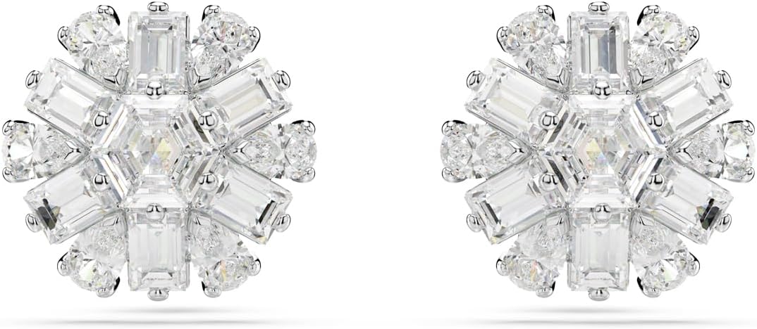 Detalle de Swarovski Snowflake Stud Earrings, 3/8 x 3/8 Inch