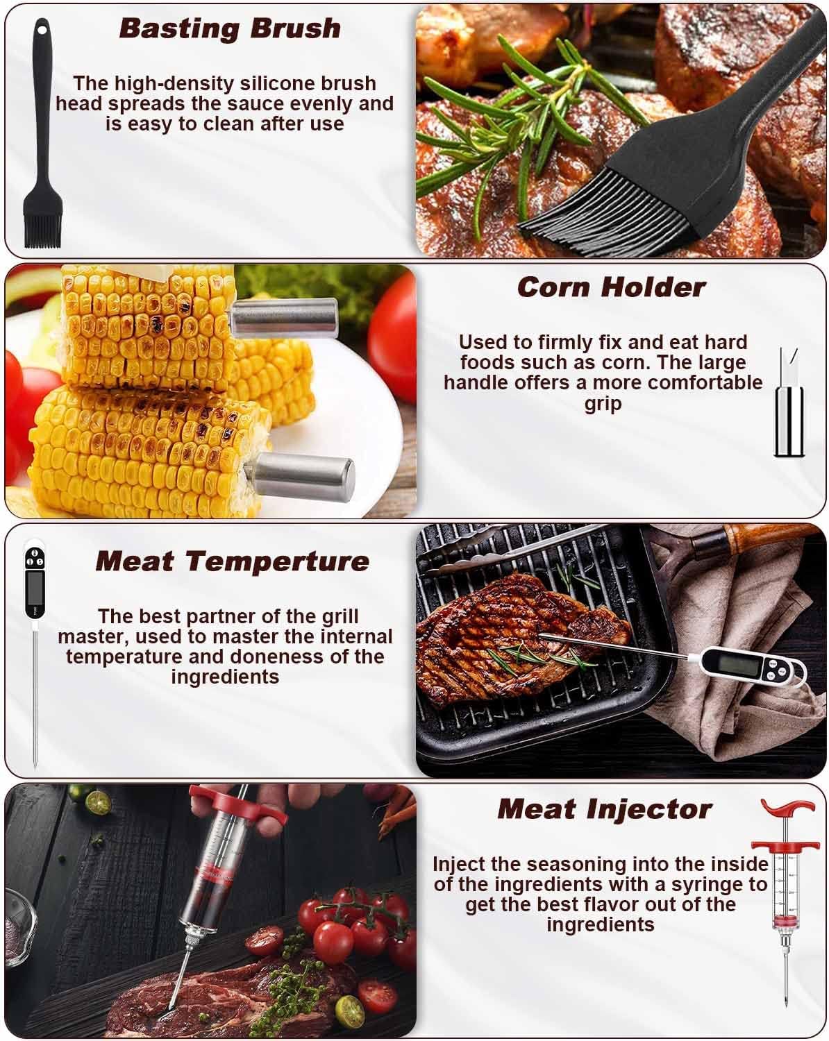 Thumbnail 3 de Trongle 26-piece BBQ Tools Set (Stainless Steel) with Heat-Resistant Handles, Case and Grill Mats