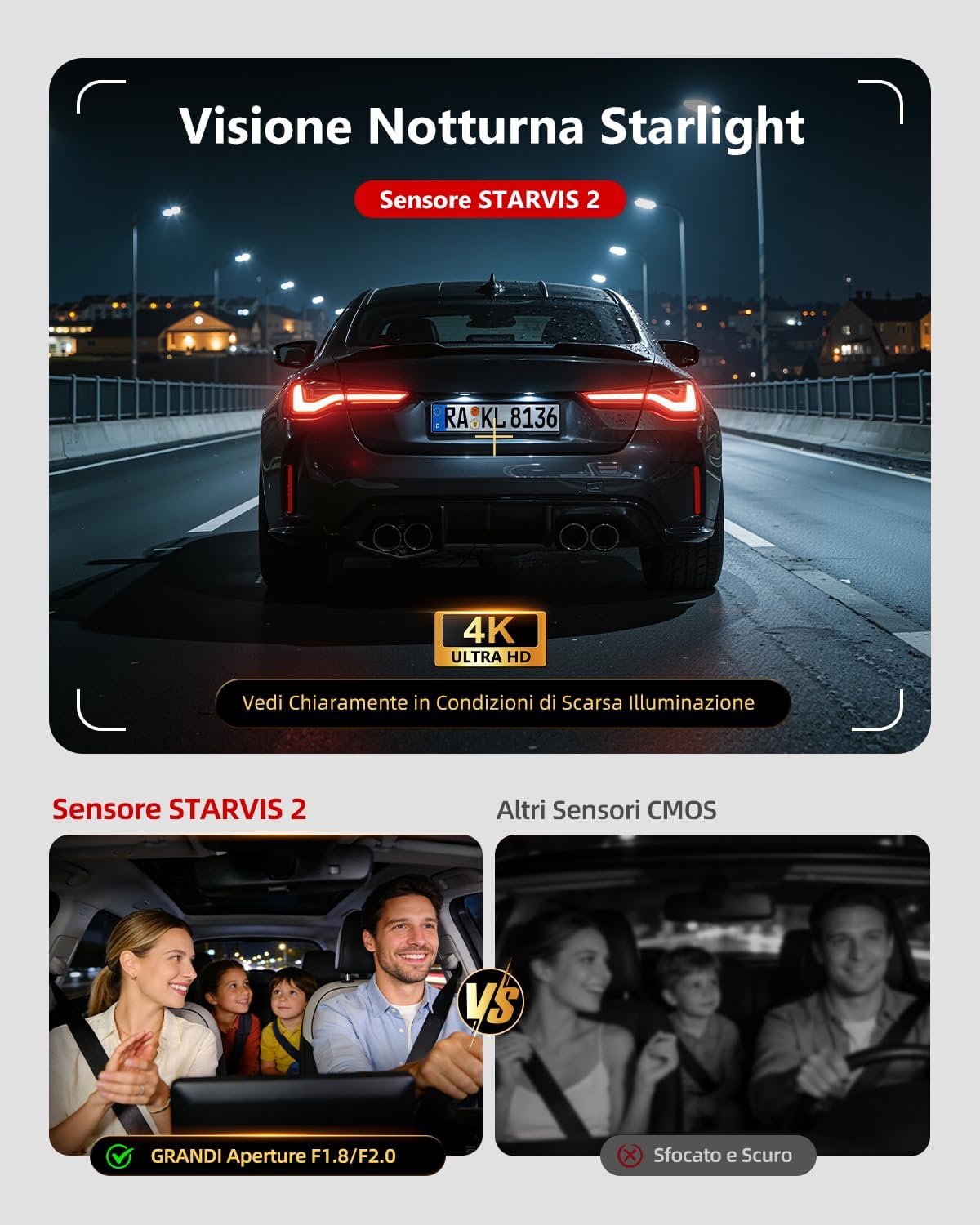 Thumbnail 2 de Jzones 3 Canale Dashcam 4K