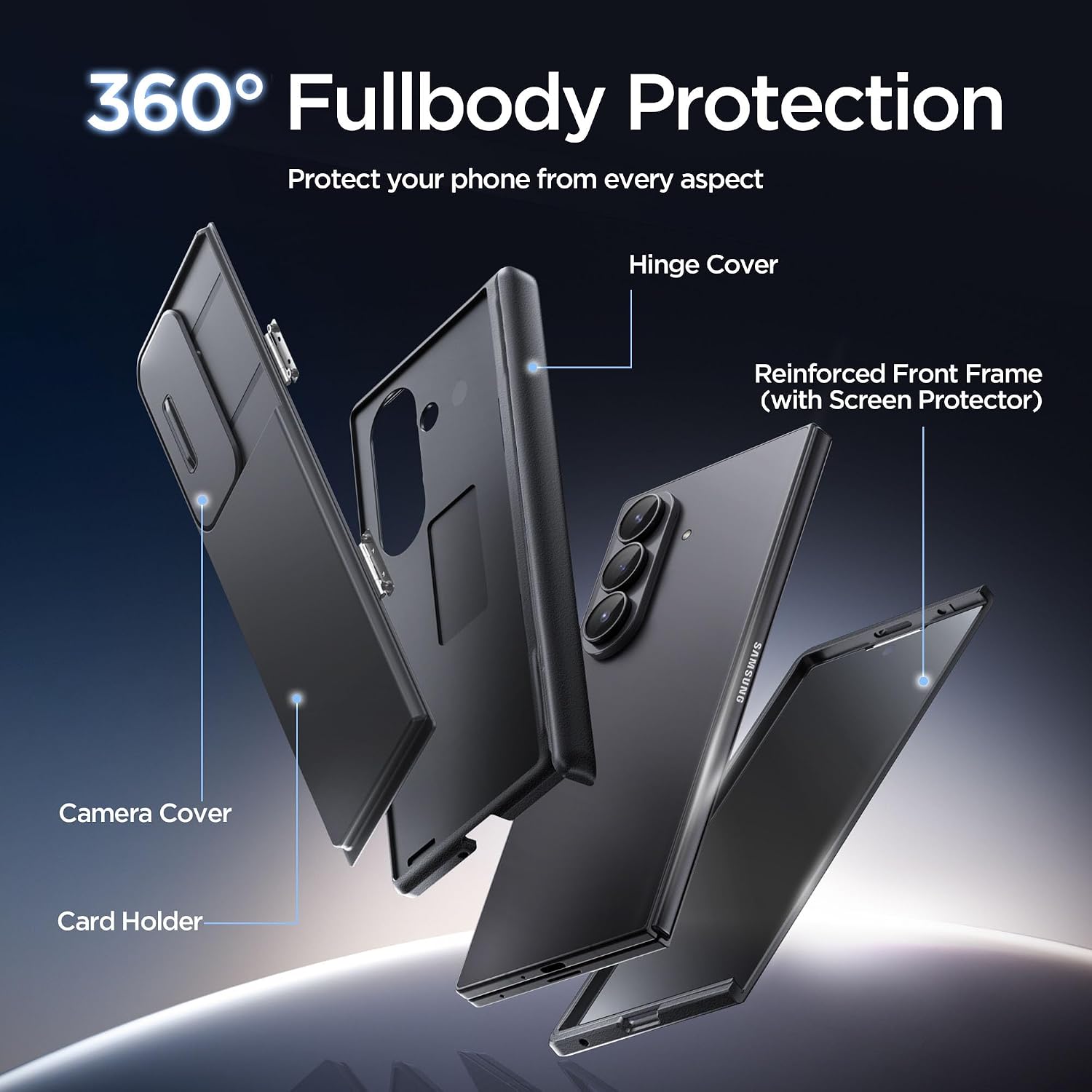 Thumbnail 6 de TONGATE Wallet Case pour Z Fold 7 – Protection intégrale avec Privacy Screen, porte-cartes et grand support