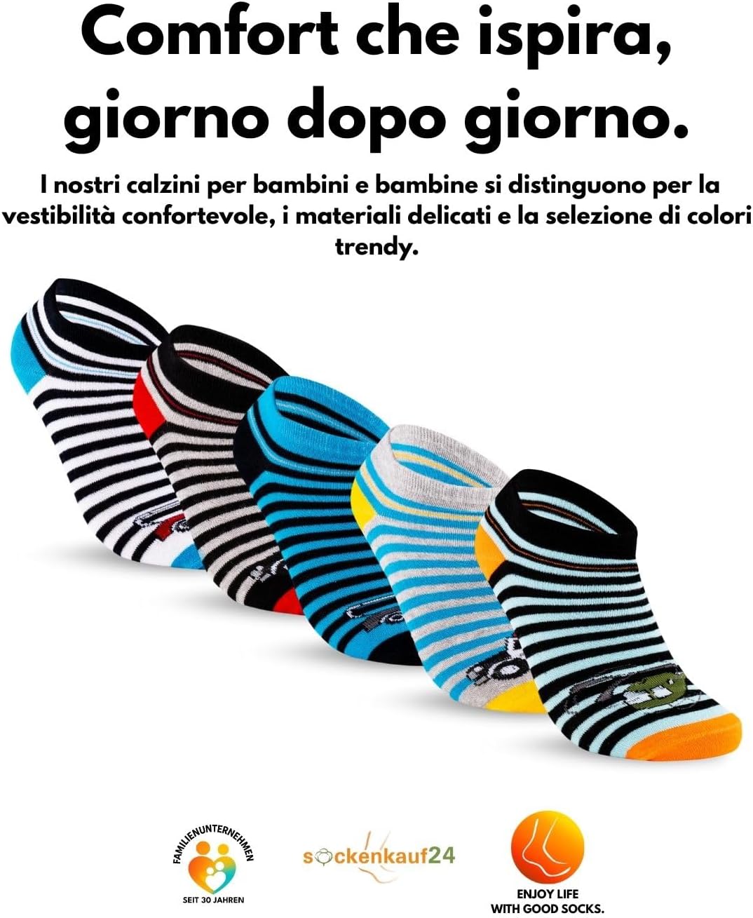 Thumbnail 5 de Confezione sockenkauf24 da 10 paia di calzini corti per bambini e ragazzi in cotone