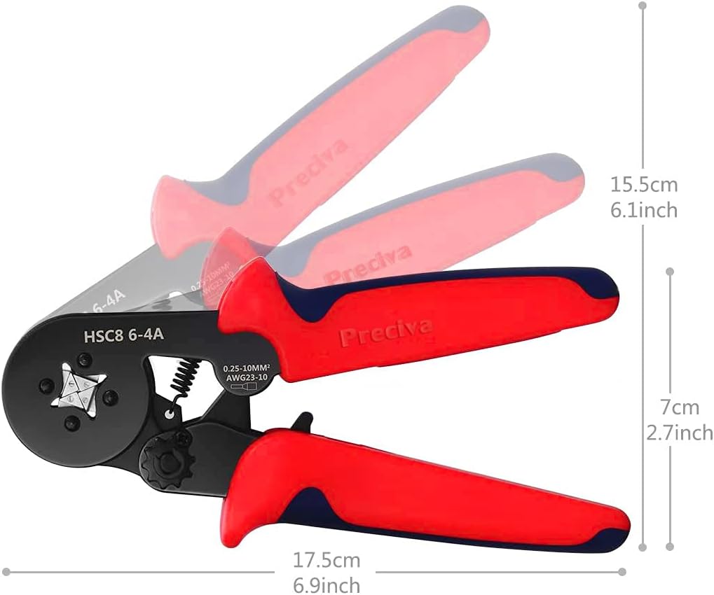 Detalle de Preciva pince à sertir 0,25-10 mm² avec cliquet et 1200 cosses électriques