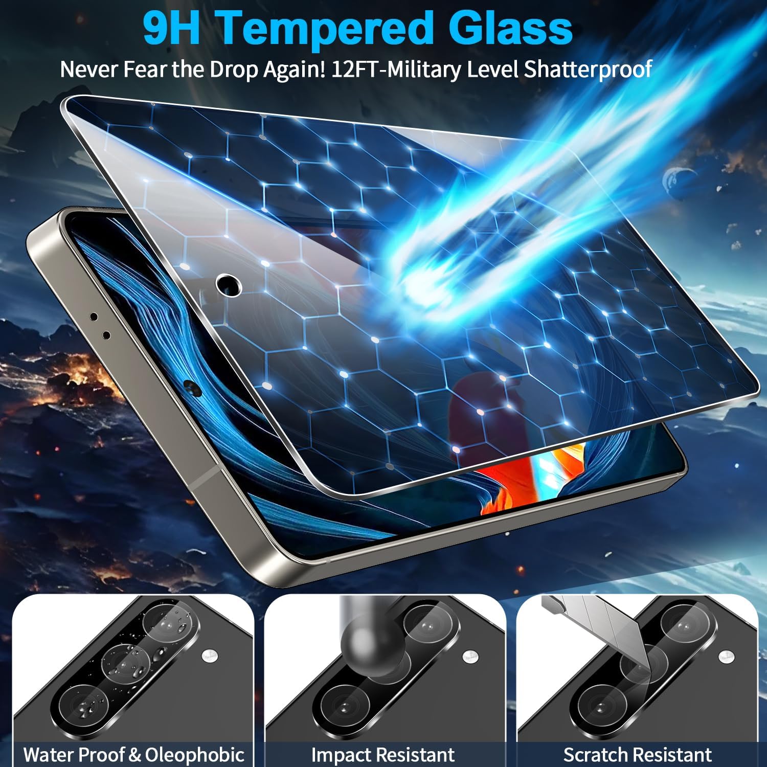 Detalle 2 de firtstnow Galaxy S26 FE Privacy Screen Protector Set, 25° Privacy, 9H+ Glass