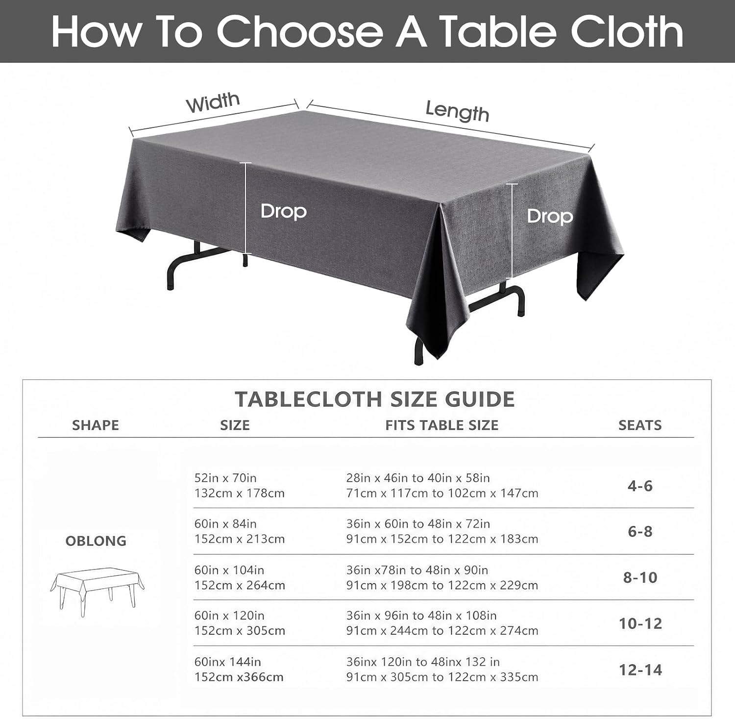 Detalle 2 de Veblandy Rectangle Tablecloth 52 x 70 Inch 🍽
