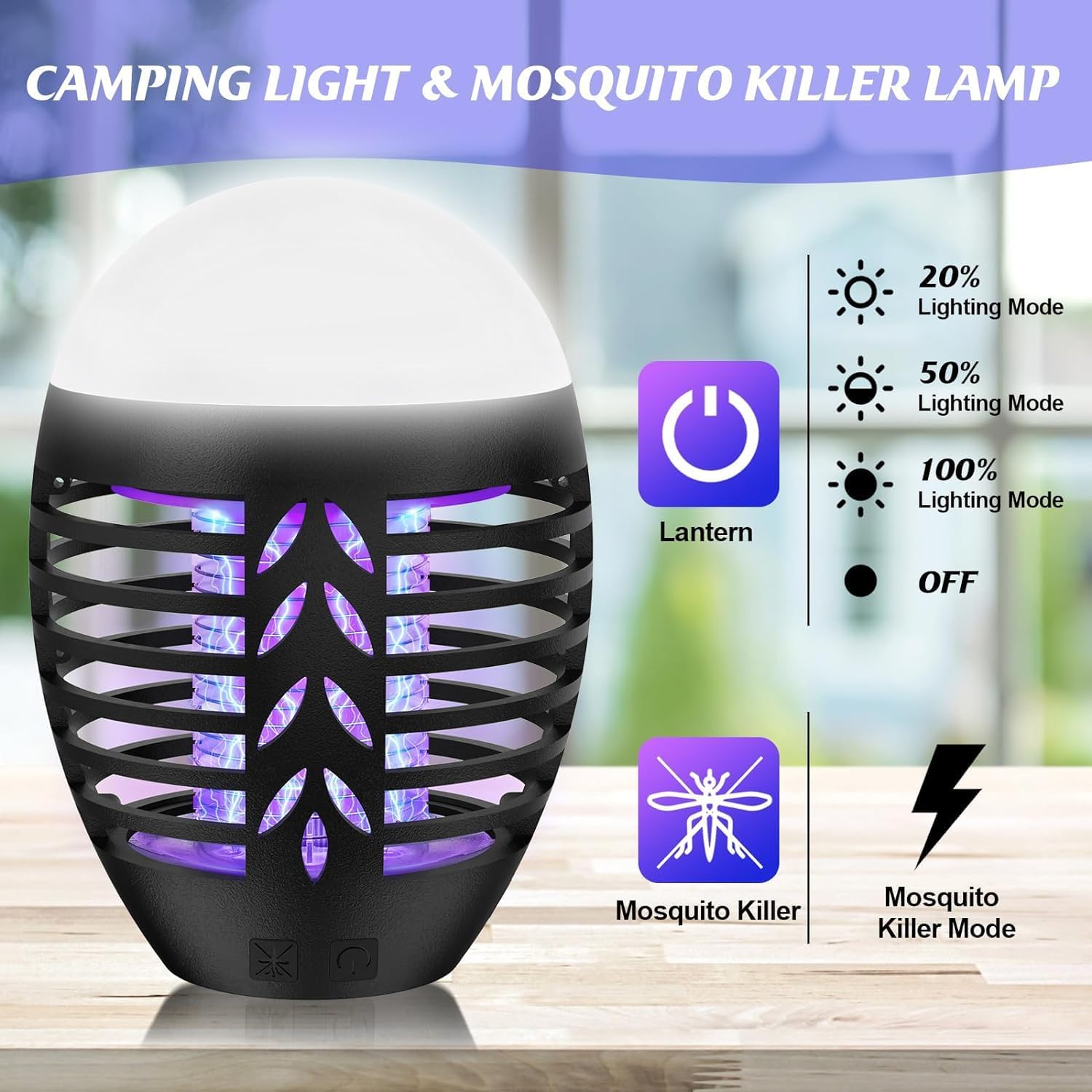 Thumbnail 1 de Smeeyo Mosquito Killer Lamp: 2-in-1 Portable Camping Light and Bug Zapper