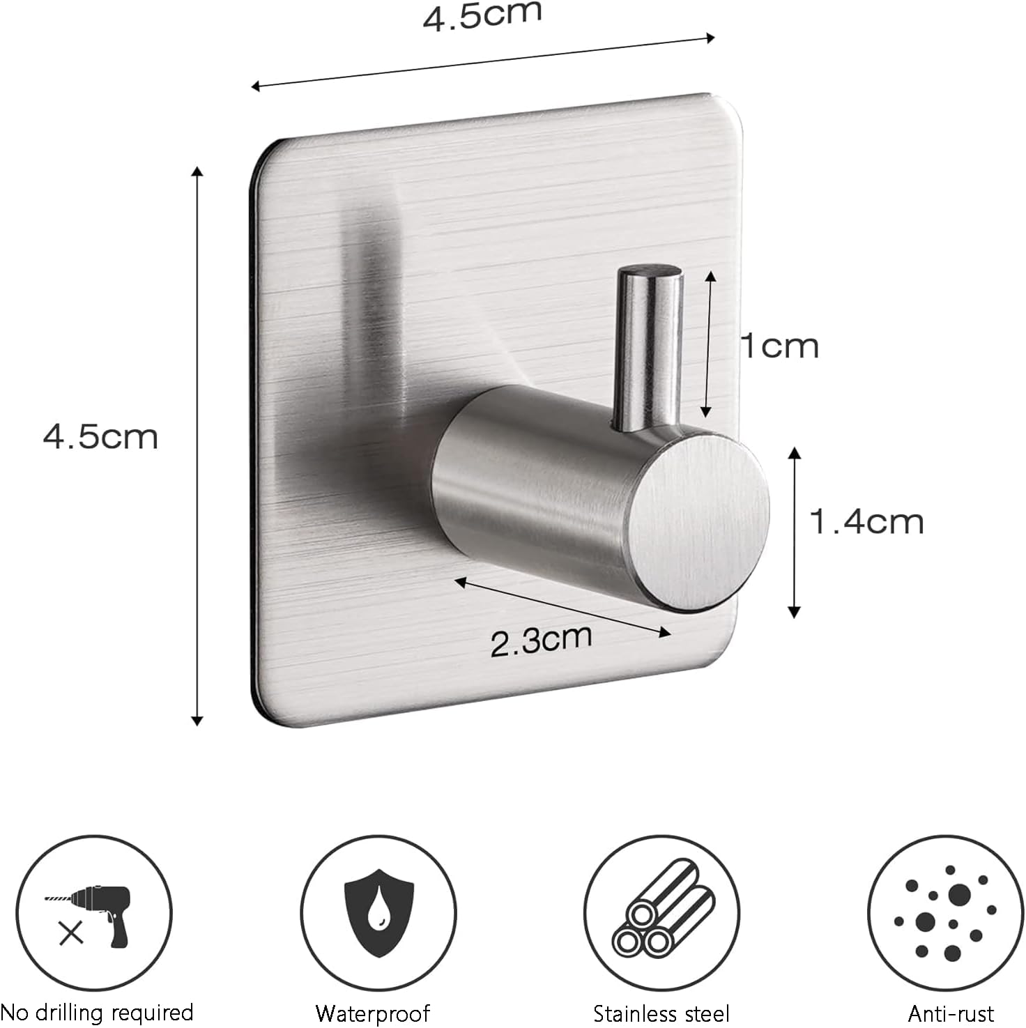 Detalle 2 de Aikzik Self Adhesive Hooks 8kg pack of 4 🪝