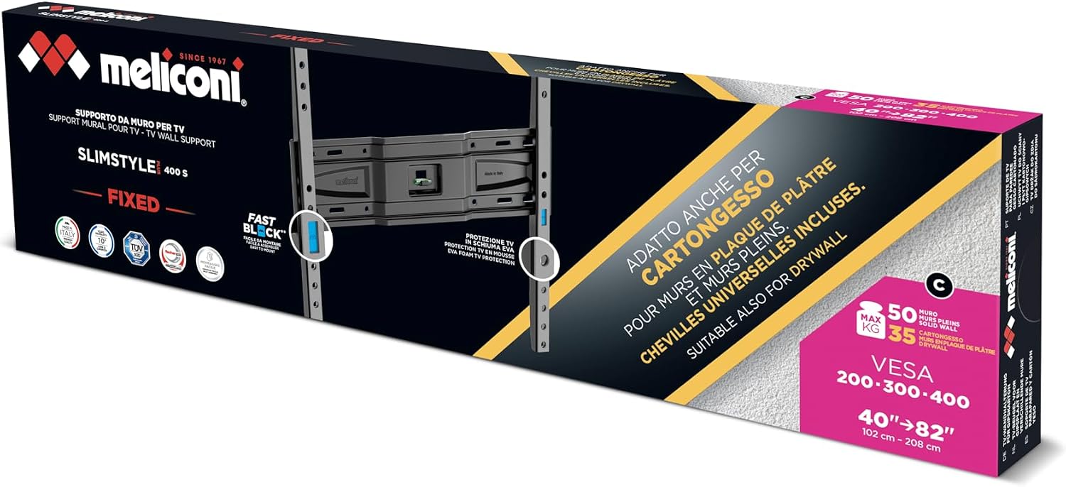 Detalle 2 de Meliconi Slimstyle Plus 400 S 🖥️ Soporte TV Pared 40-82"