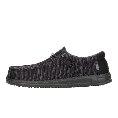 Detalle de HEYDUDE Wally Stretch Sox - Mocassino Slip-On Uomo, Black/Black, 44