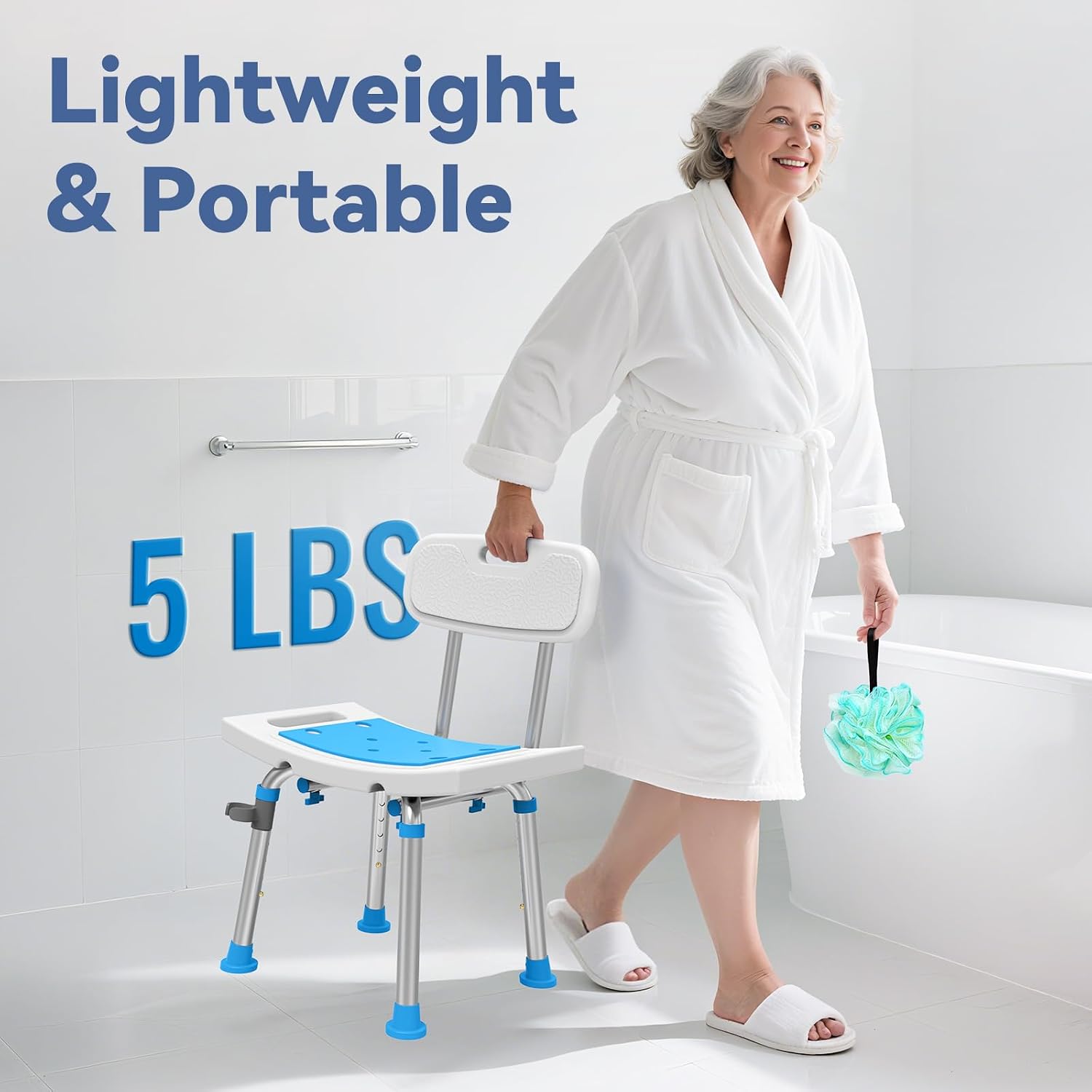Thumbnail 5 de Loyoda Shower Chair Adjustable Height, 400 lb capacity