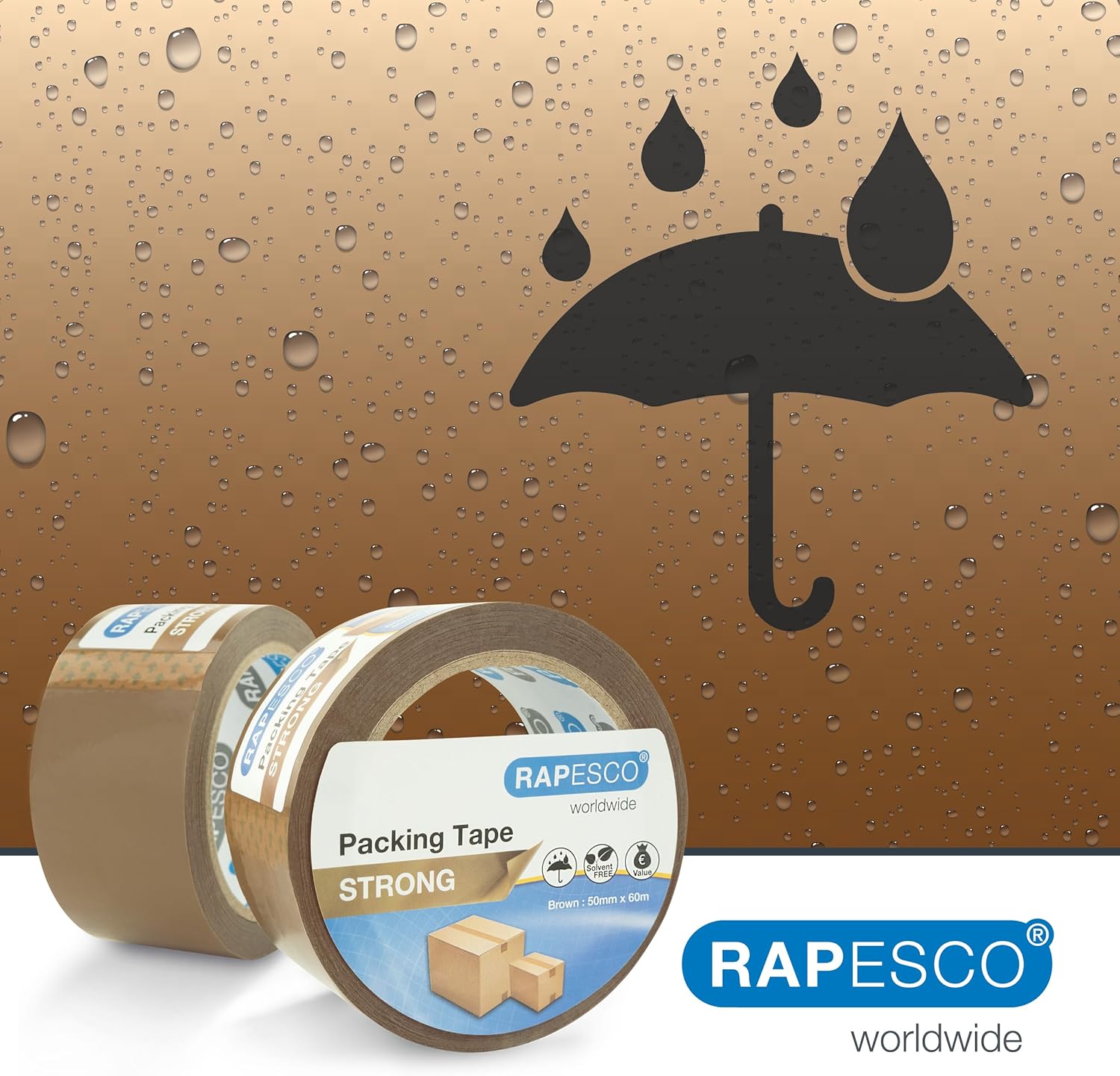 Thumbnail 2 de RAPESCO 1750 Nastro da Imballaggio Resistente 50mm x 60m – confezione da 3