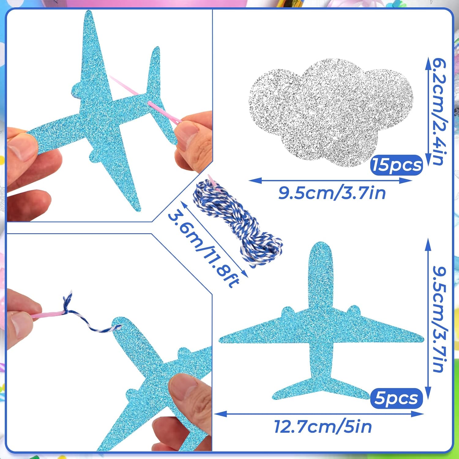 Detalle 2 de SUNBEAUTY Flugzeugbanner 3 m Wolken