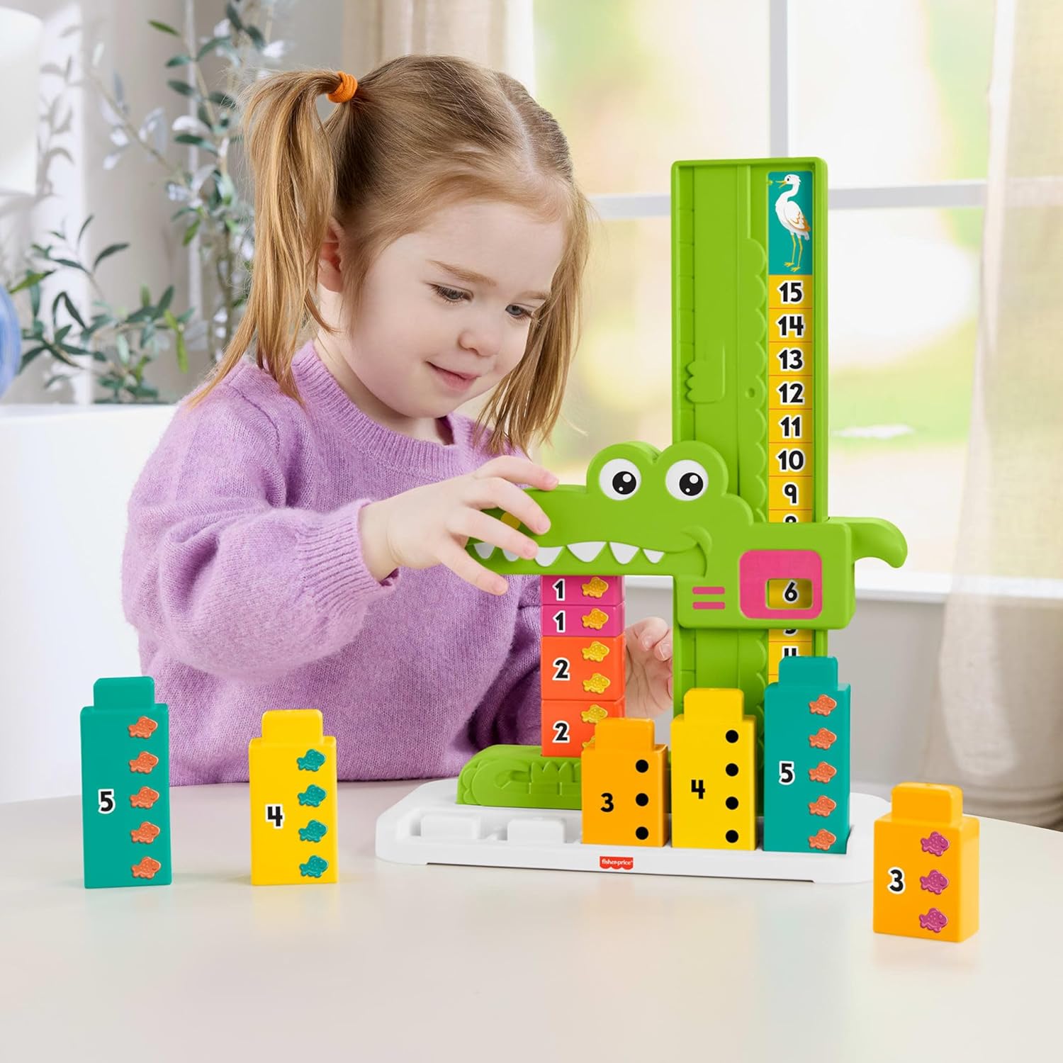 Detalle 2 de Fisher-Price Cocodrilo de Aprendizaje y Suma con Bloques 🐊