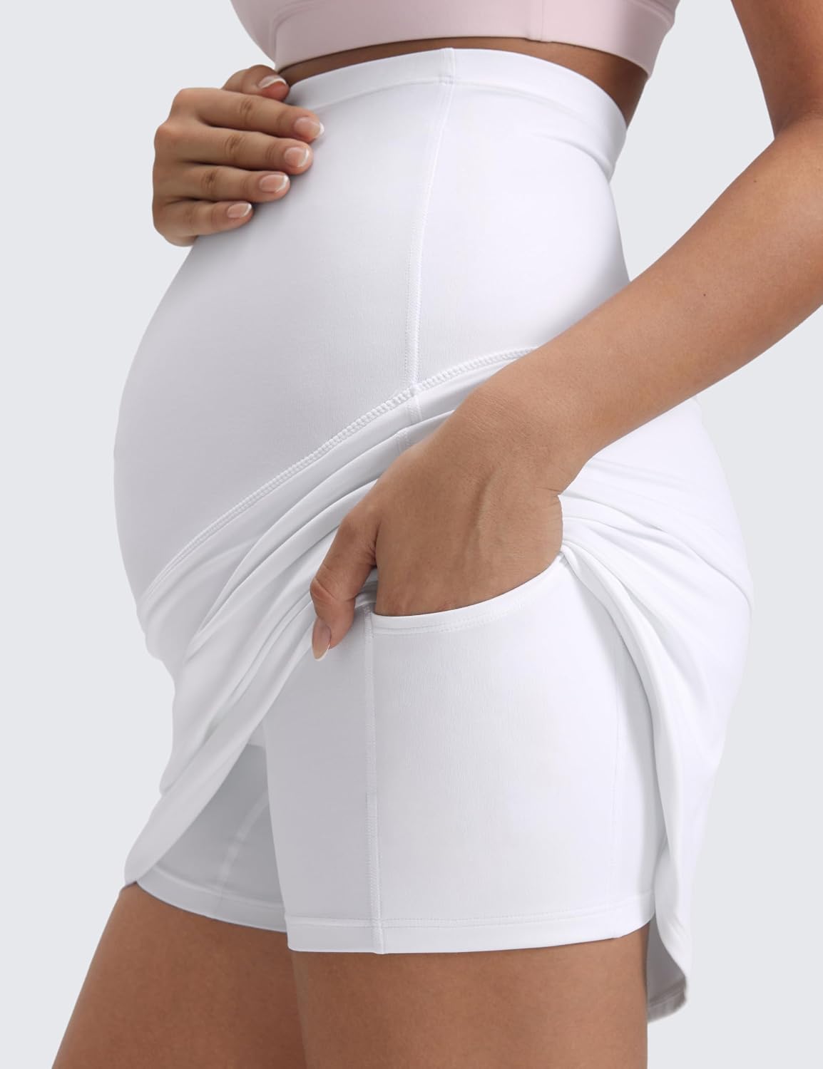 Thumbnail 3 de CRZ YOGA Womens Butterluxe Maternity High Waisted Skirts A Line with Shorts Pockets