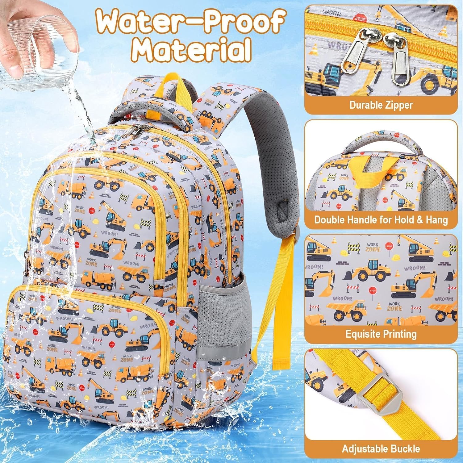 Detalle 2 de Fimibuke 3-Piece Kids Backpack Set: Waterproof School Day Bundle for Girls (Rainbow)